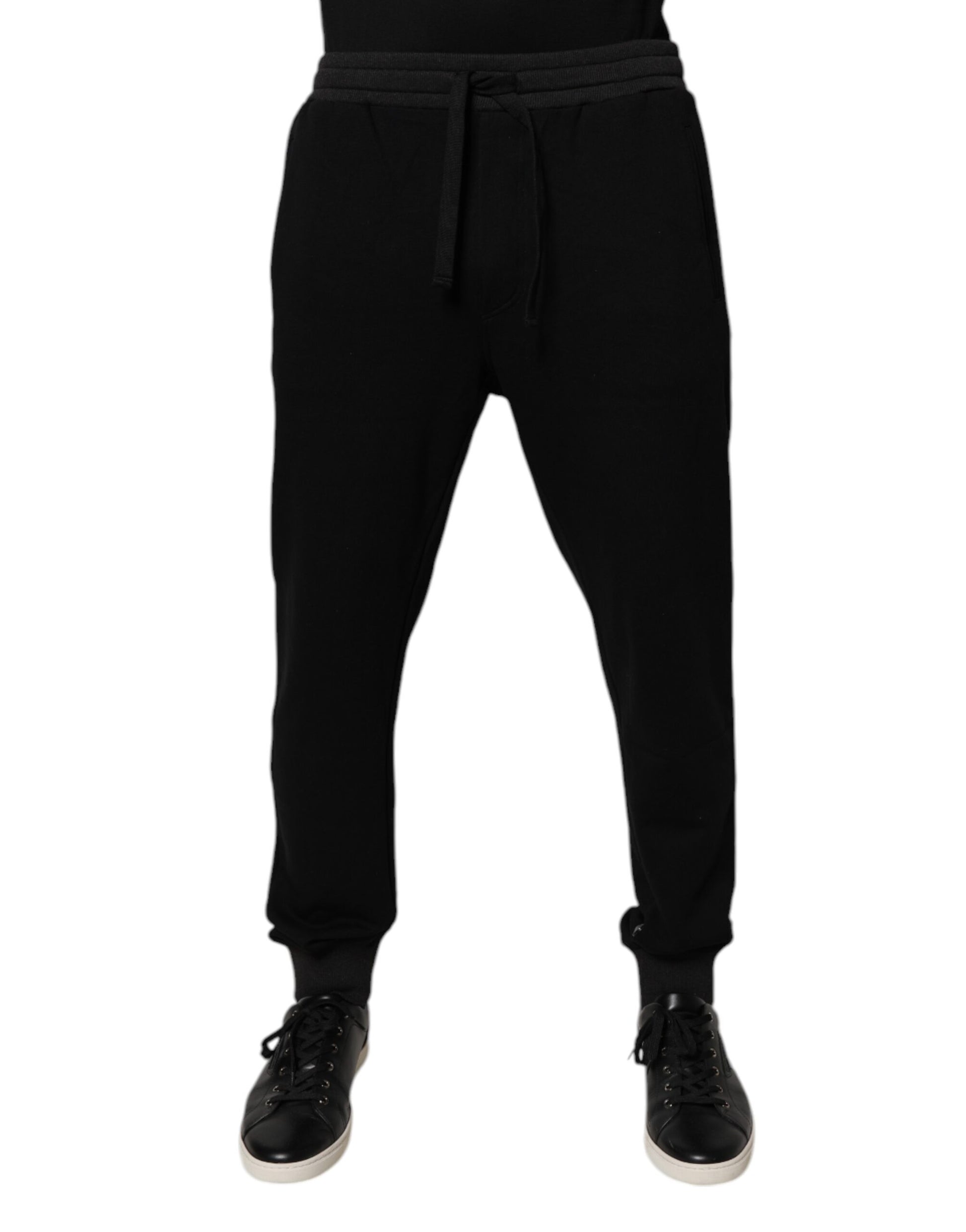 Black Logo Men Jogger Cotton Sweatpants Pants