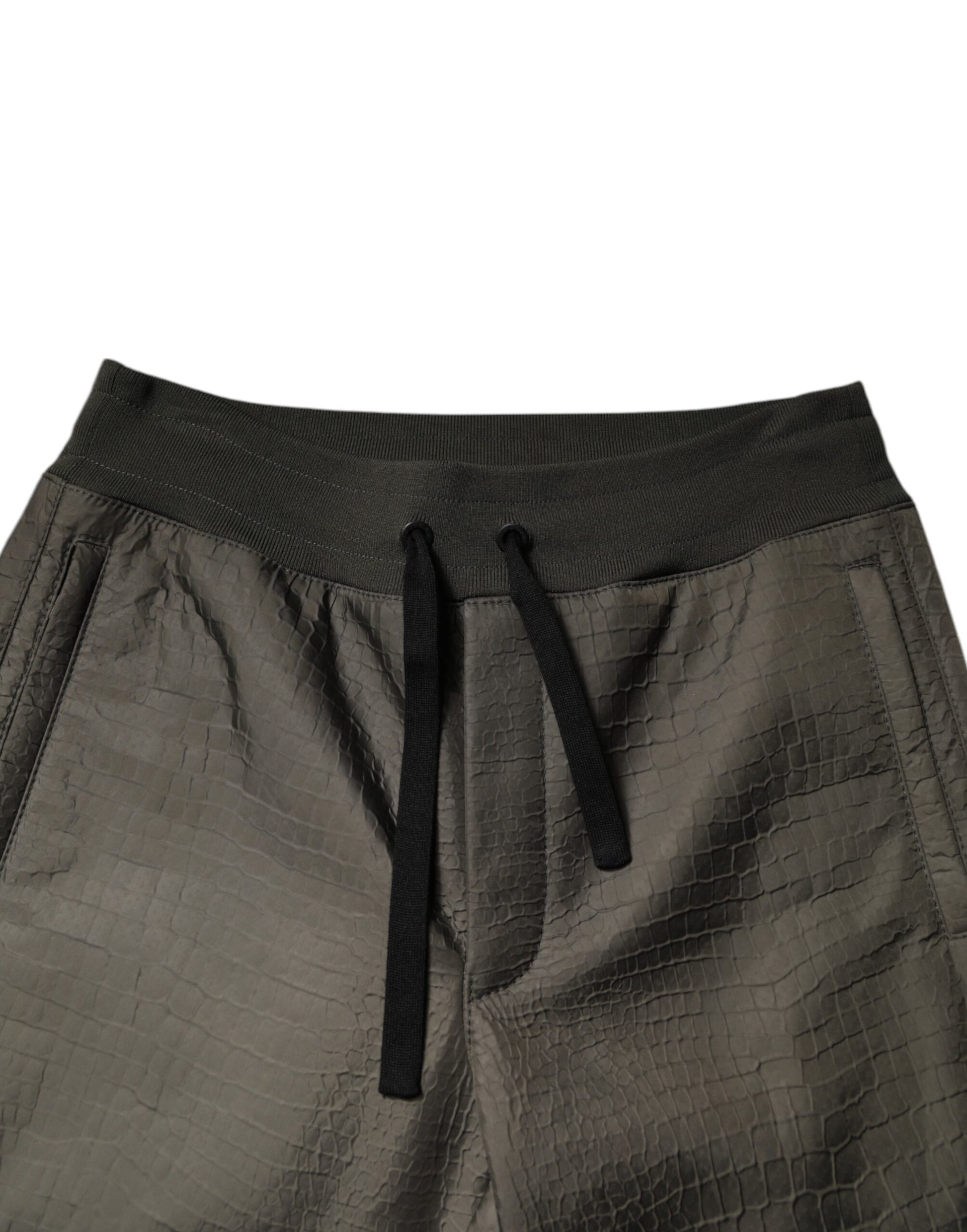 Brown Lambskin Leather Men Sweatpants Pants