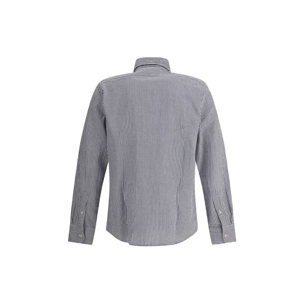 Blue Cotton Pattern Shirt