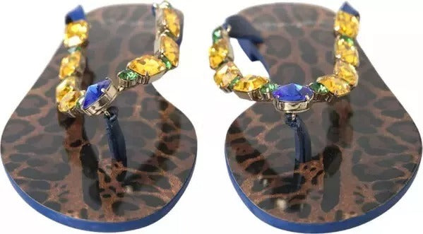 Blue Crystals Flats Sandals Beachwear Shoes