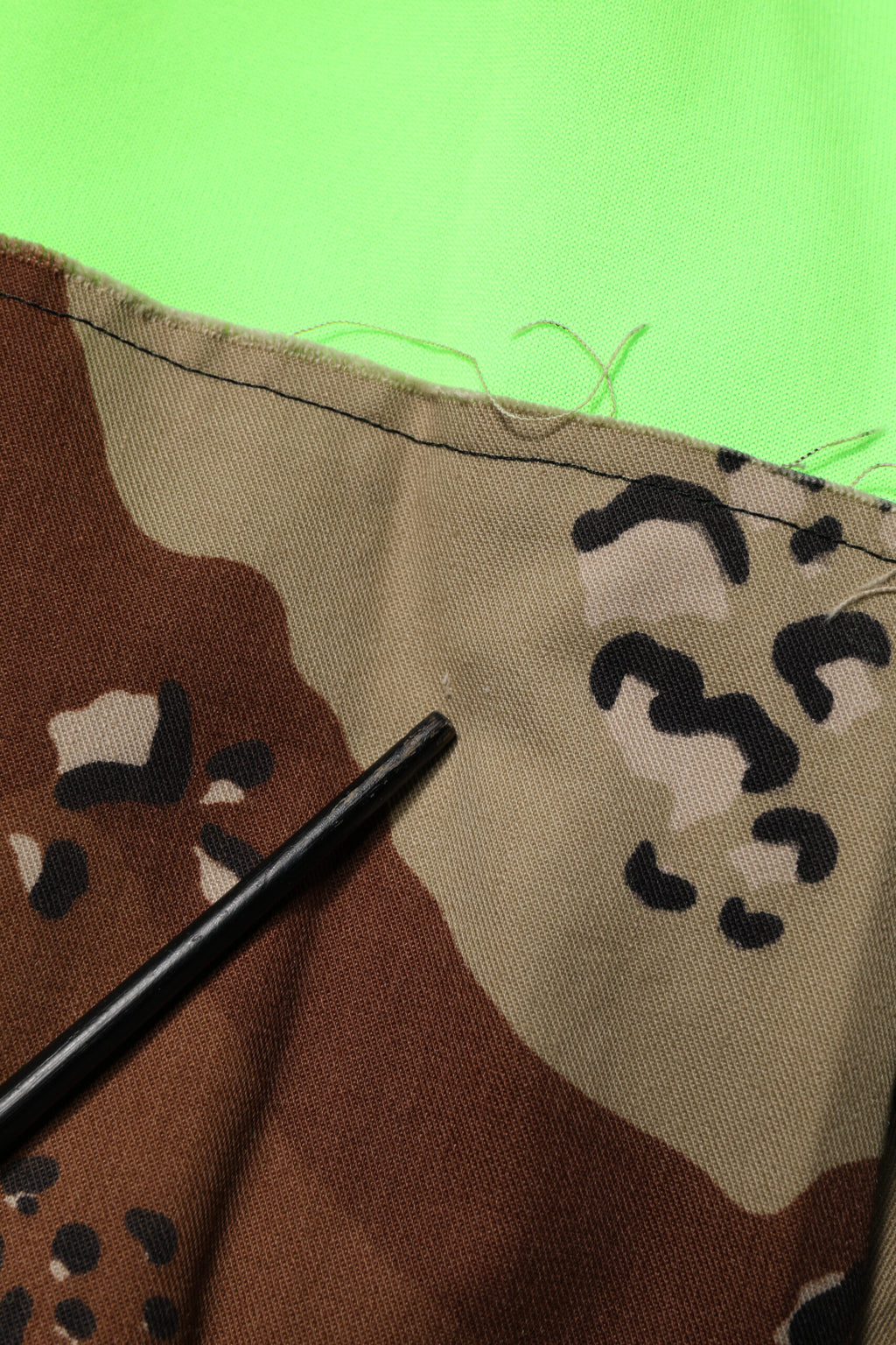 Green Patchwork Cargo Bermuda Shorts