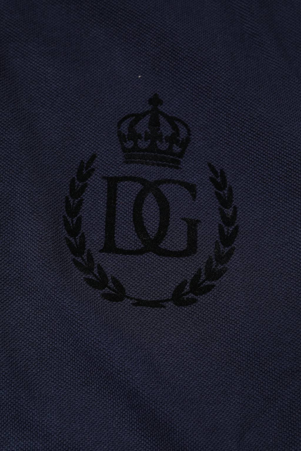 Dark Blue Cotton Crown Collared Polo T-shirt