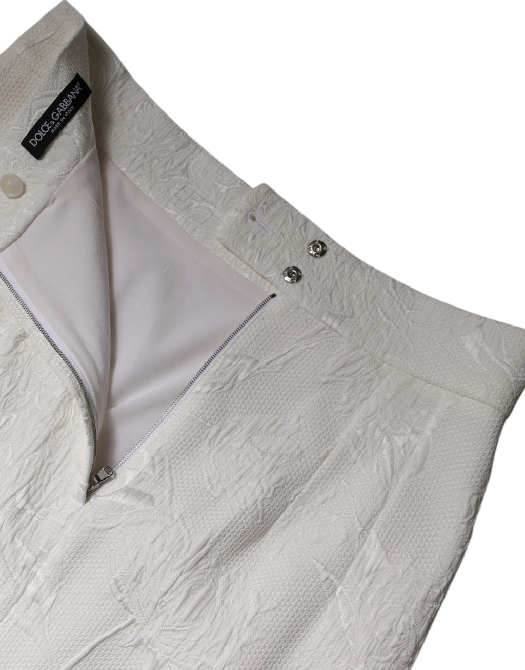 White High Waist Knee Length Pencil Skirt