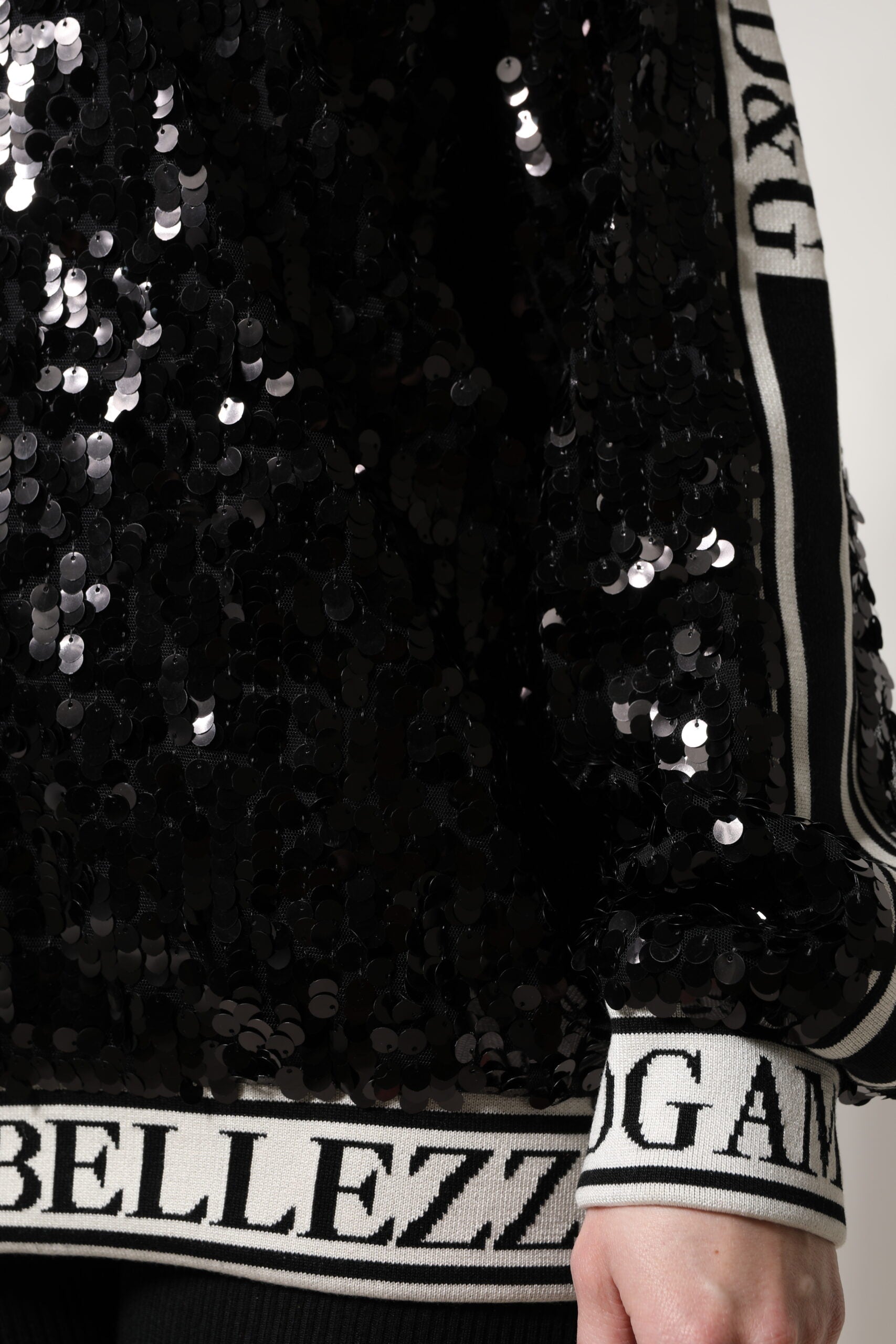 Black DG Queen Sequin Pullover Sweater