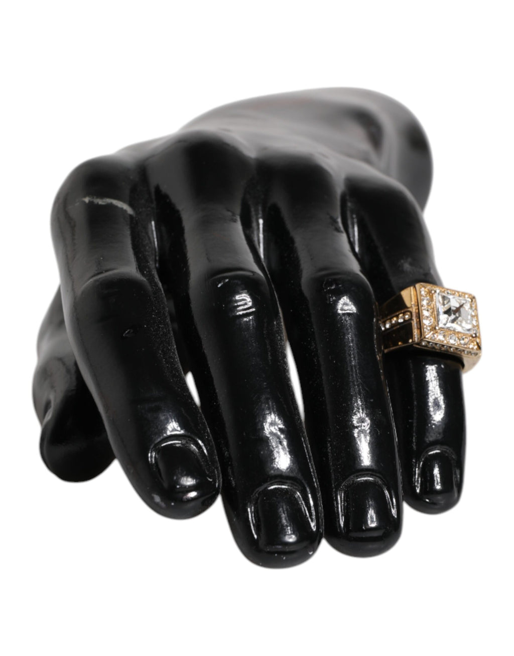 Gold Tone Sterling Silver 925 Crystals Ring