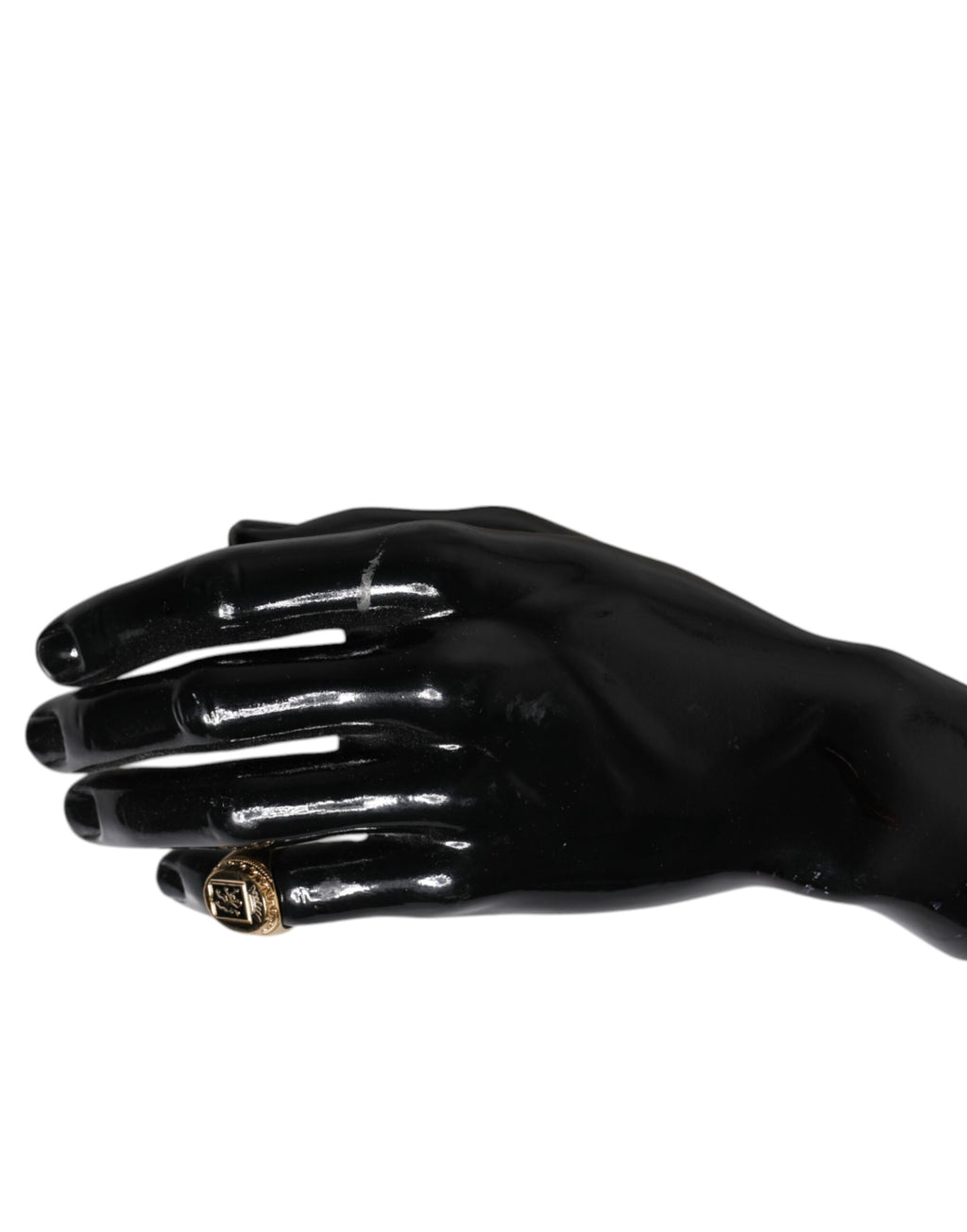 Gold Tone Engraved Logo Two Color Jewelry Ring