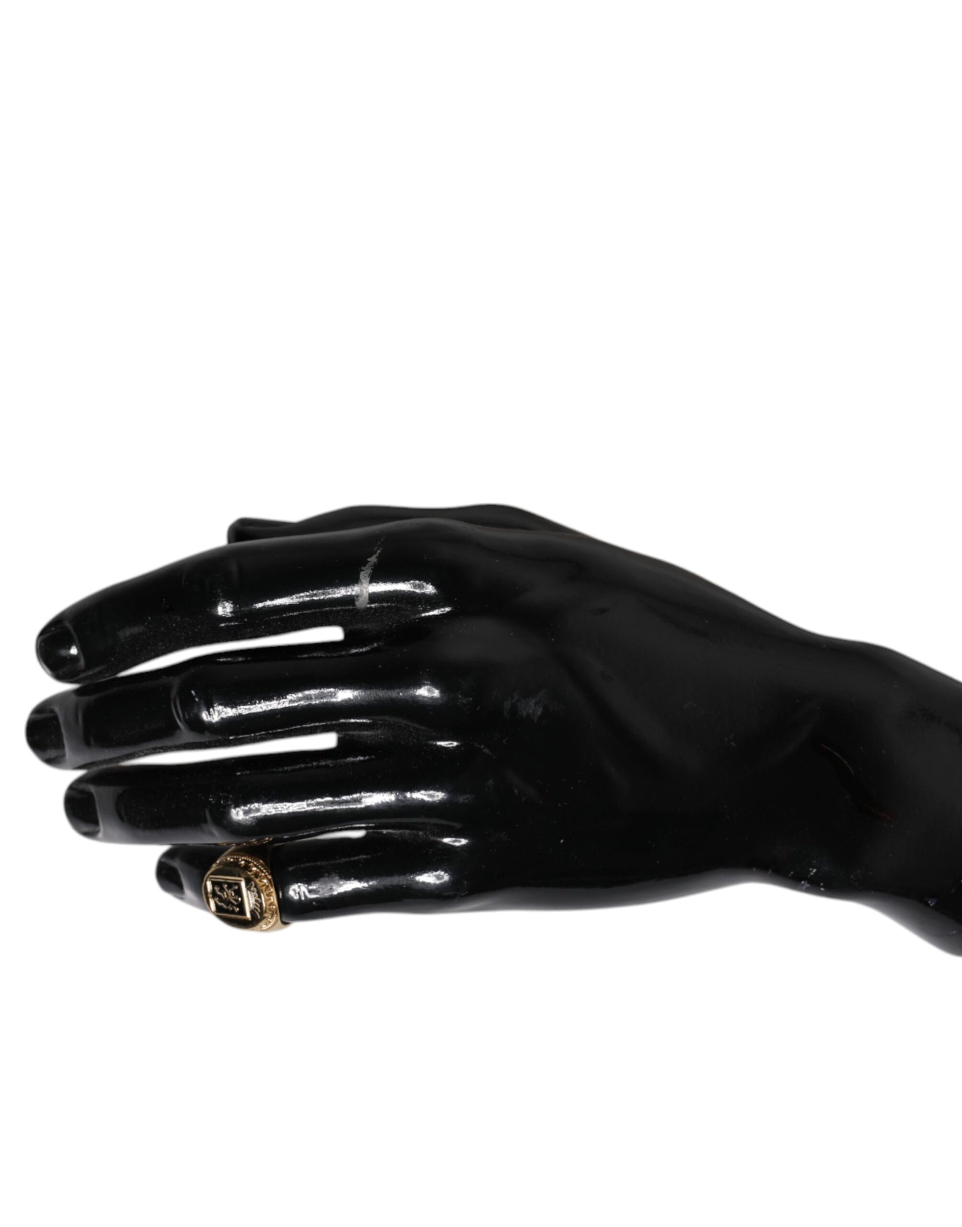 Gold Tone Engraved Logo Two Color Jewelry Ring