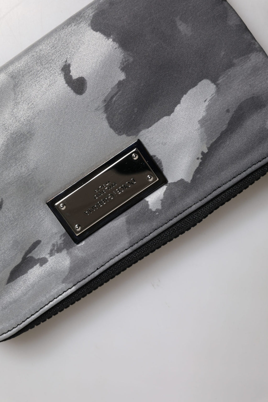 Black Gray Camouflage Logo Plaque Keyring Pouch Bag