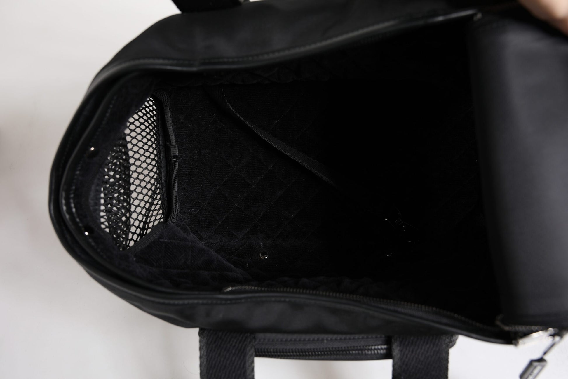 Black Shoulder Strap Pet Carry Logo Plaque Bag