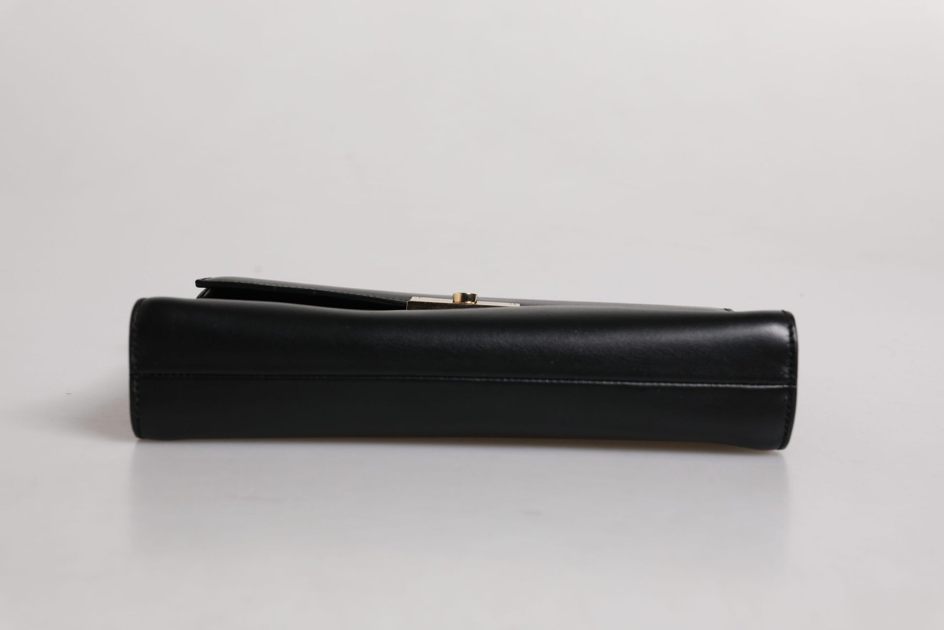 Black Leather Logo Plaque Document Briefcase Bag