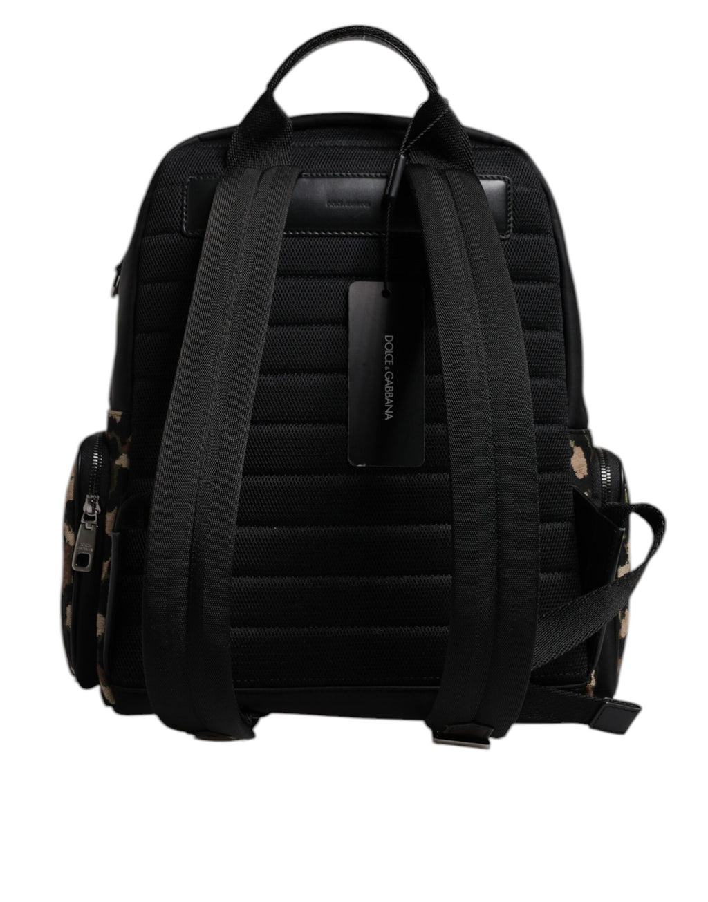 Multicolor Leopard Print DG Logo Plaque Men Backpack Bag