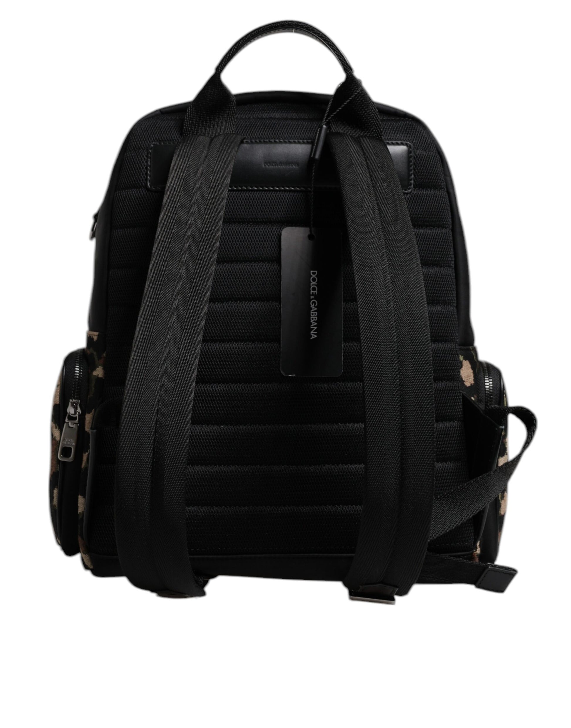 Multicolor Leopard Print DG Logo Plaque Men Backpack Bag