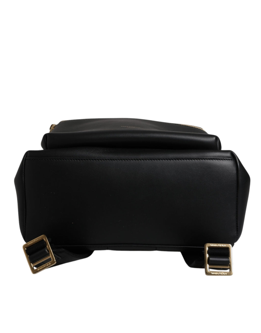 Black DG Leather Logo Print Travel Back Pack Bag