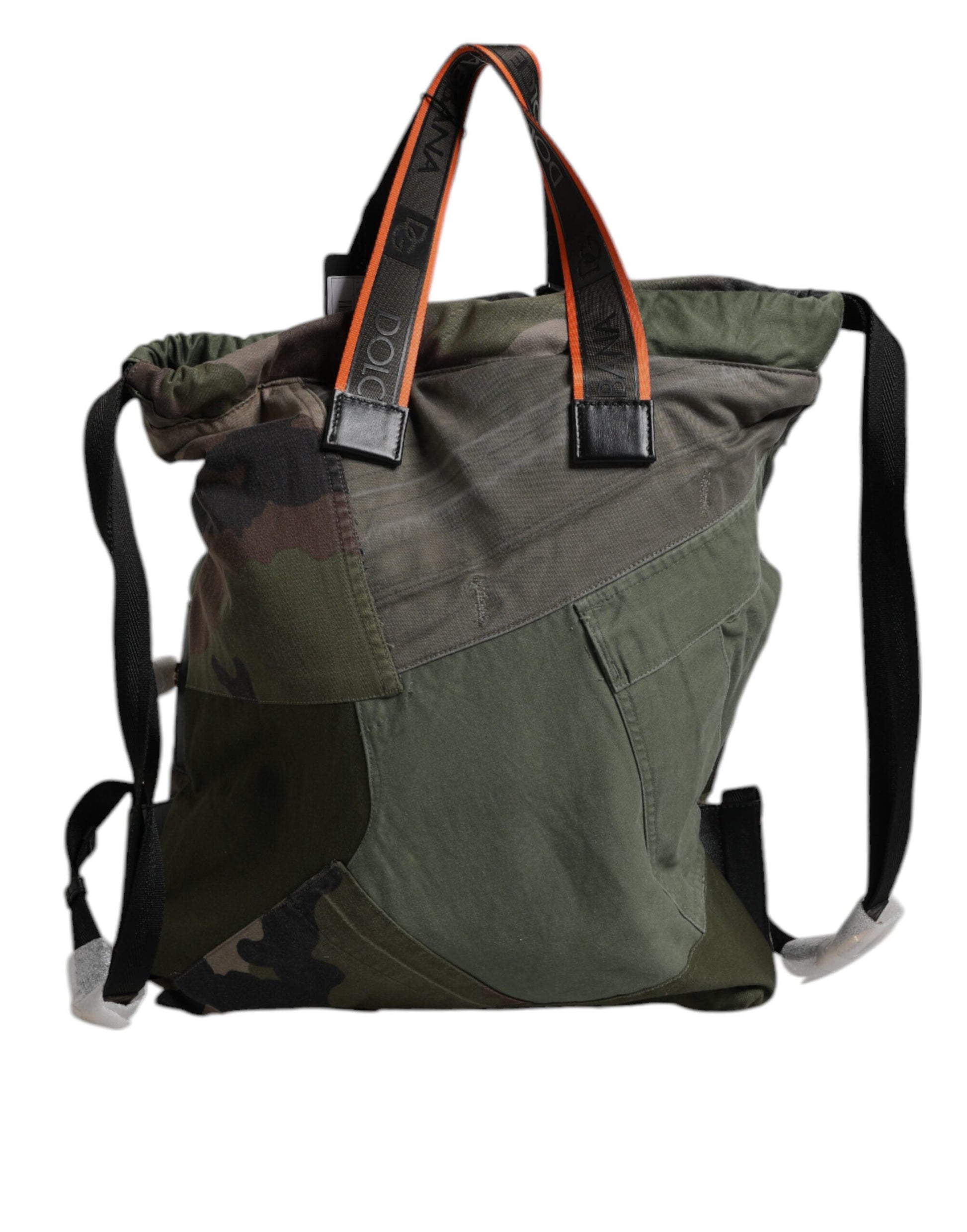 Military Green Patchwork Rucksack Backpack Bag