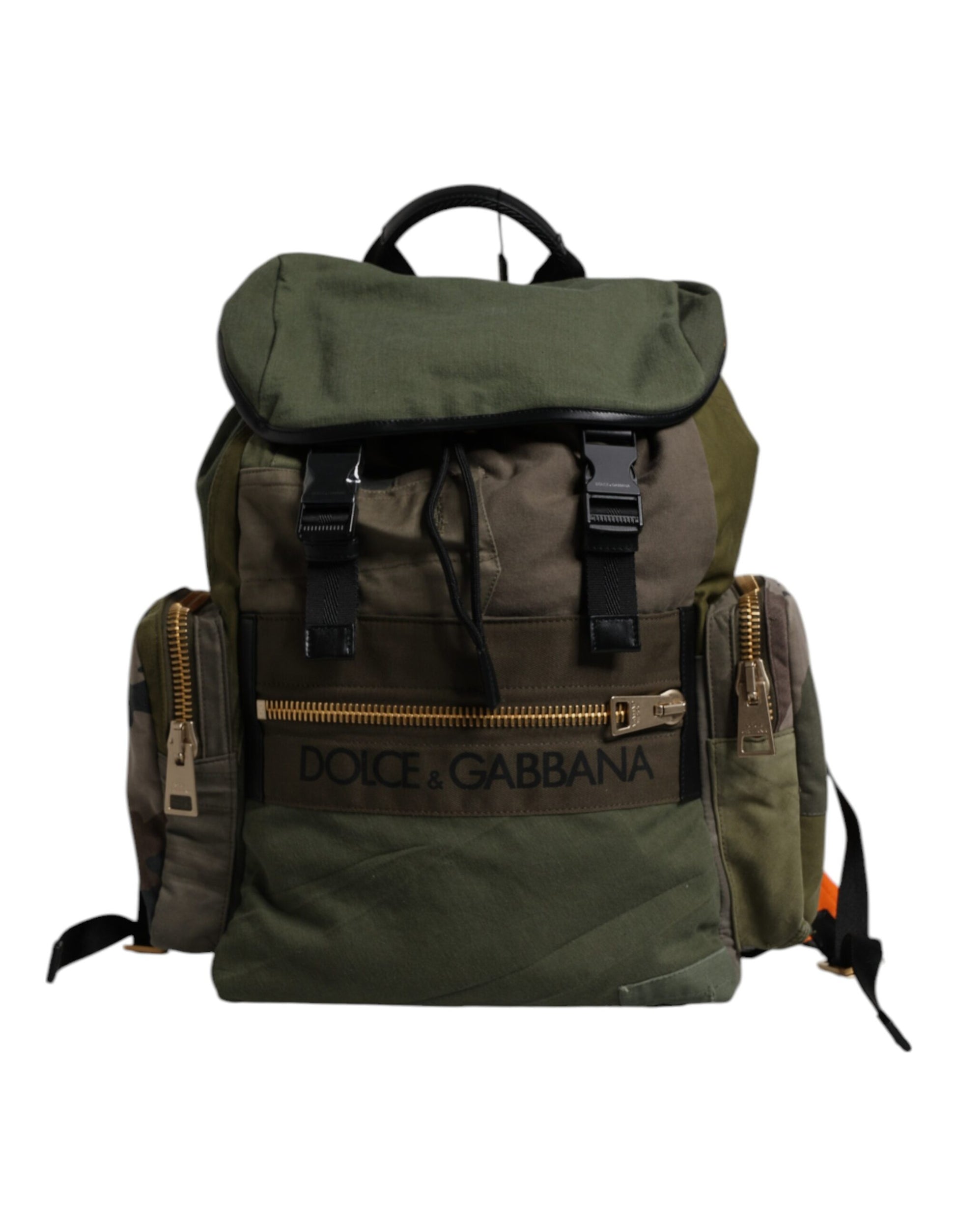 Military Green Patchwork Travel Backpack Bag