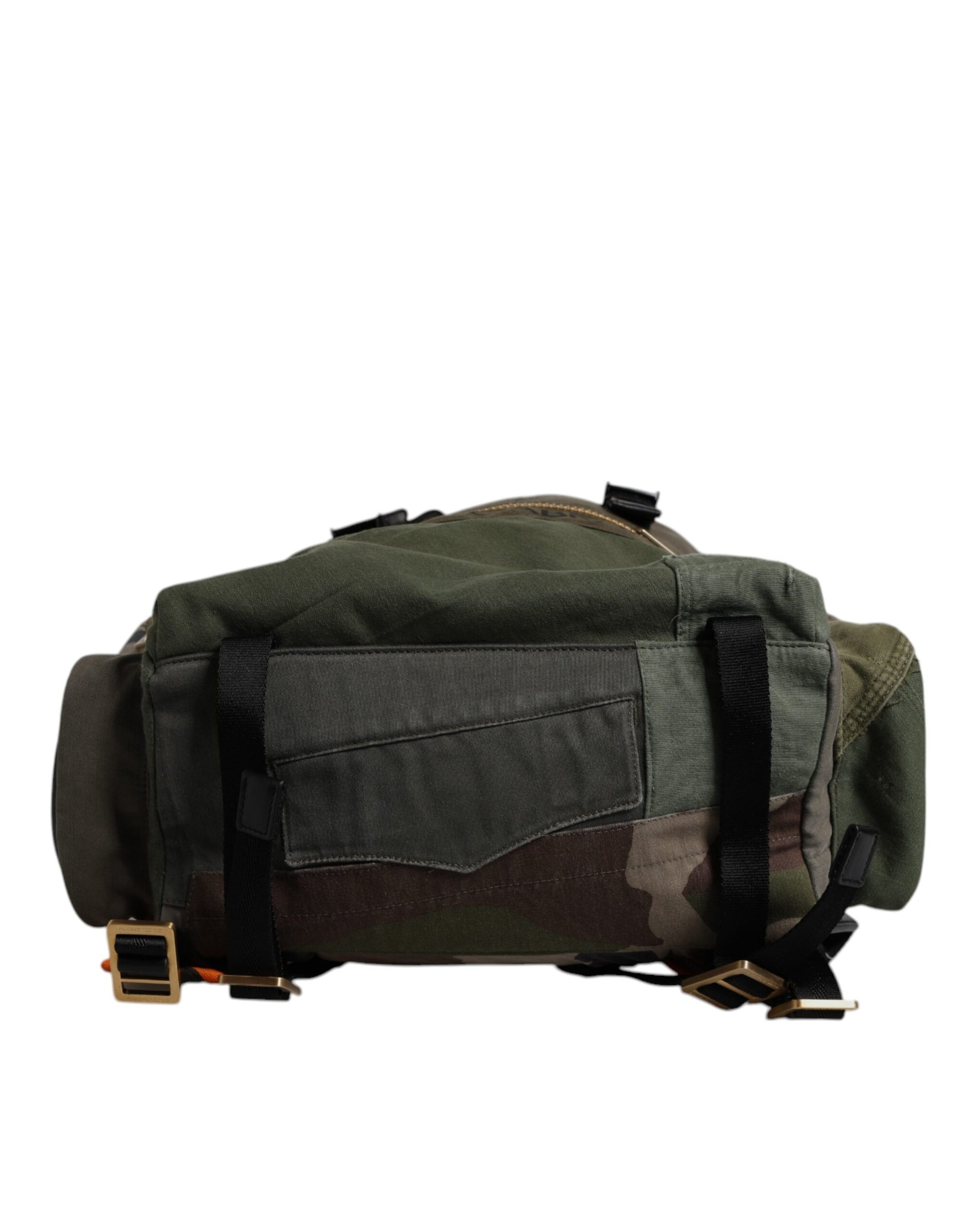 Military Green Patchwork Travel Backpack Bag
