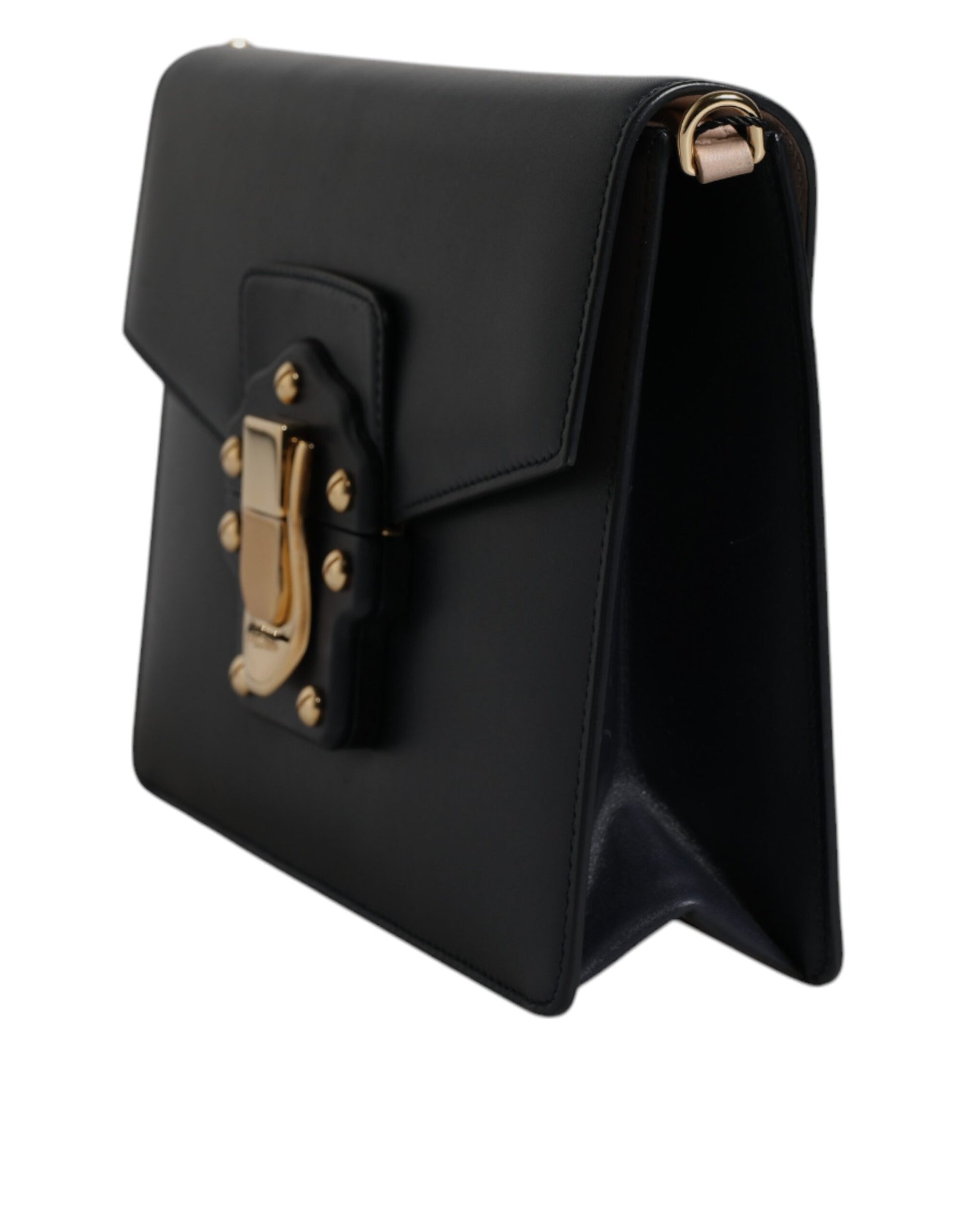 Black Calfskin Leather Shoulder Strap Bag