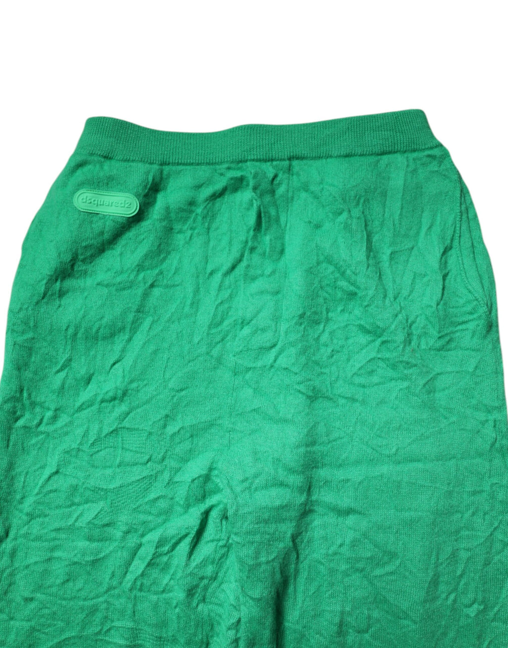 Green Cotton Elastic Waist Men Casual Pants