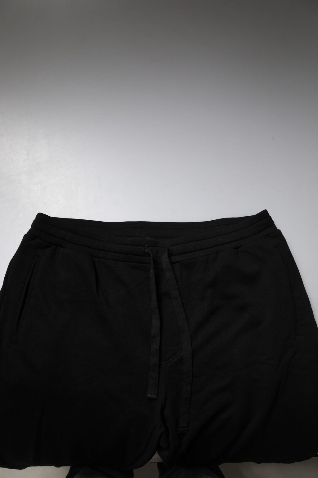 Black Cotton Crown Logo Jogger Pants