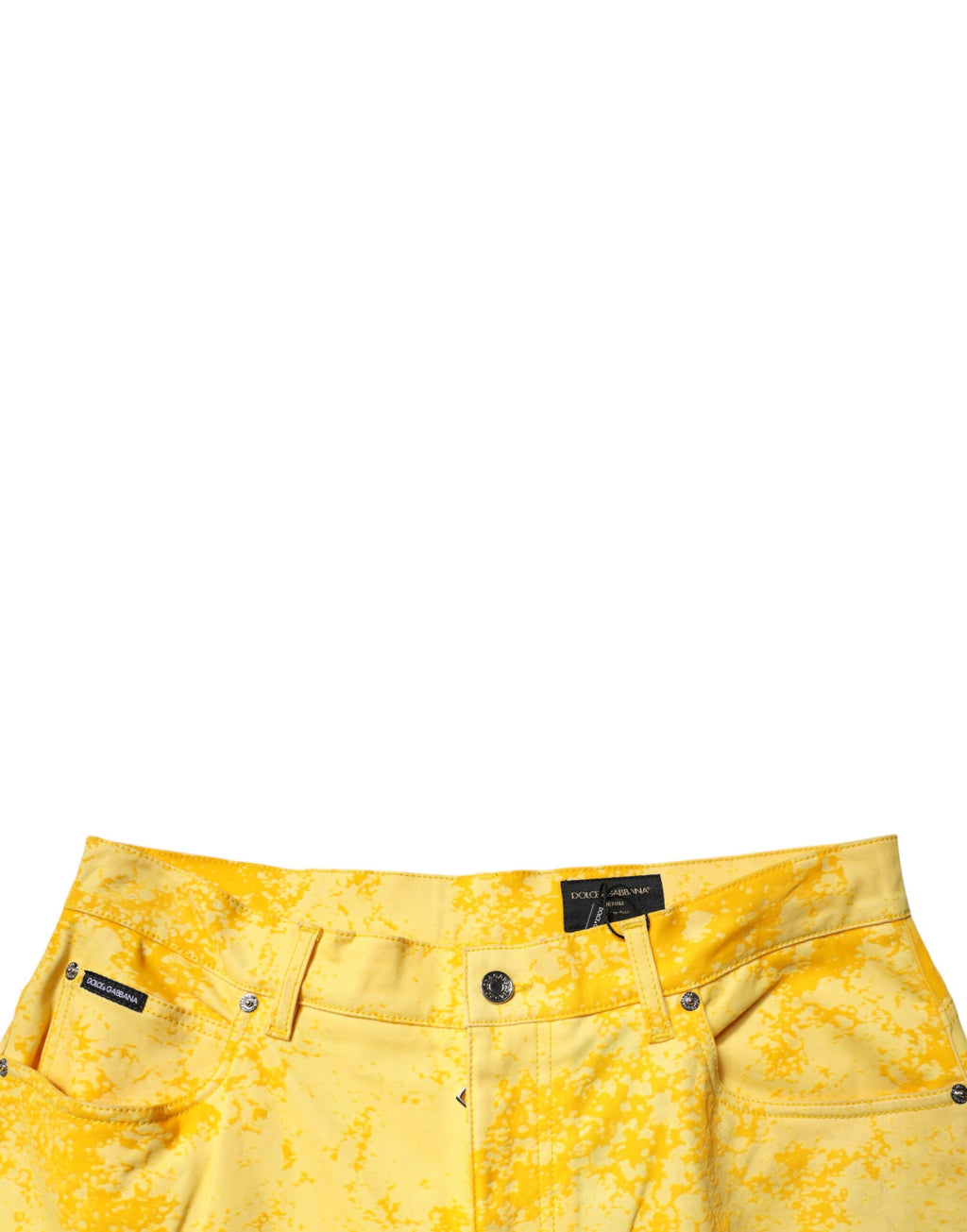 Yellow Tie Dye Cotton Straight Denim Jeans