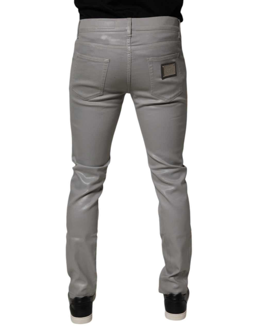 Gray Cotton Stretch Men Slim Fit Denim Jeans