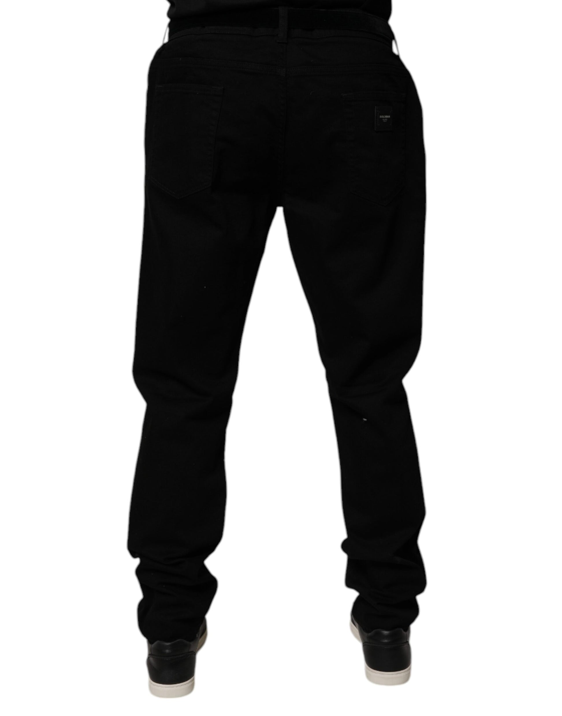 Black Cotton Stretch Slim Fit Denim Jeans