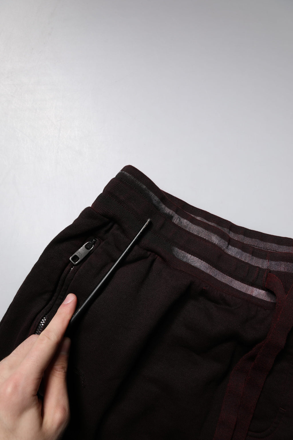 Maroon Cotton Logo Plaque Men Bermuda Shorts