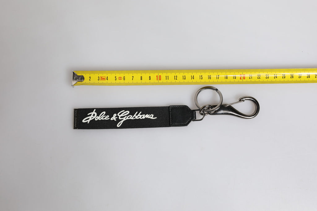 Black White DG Logo Silver Men Keychain Polyester Keyring