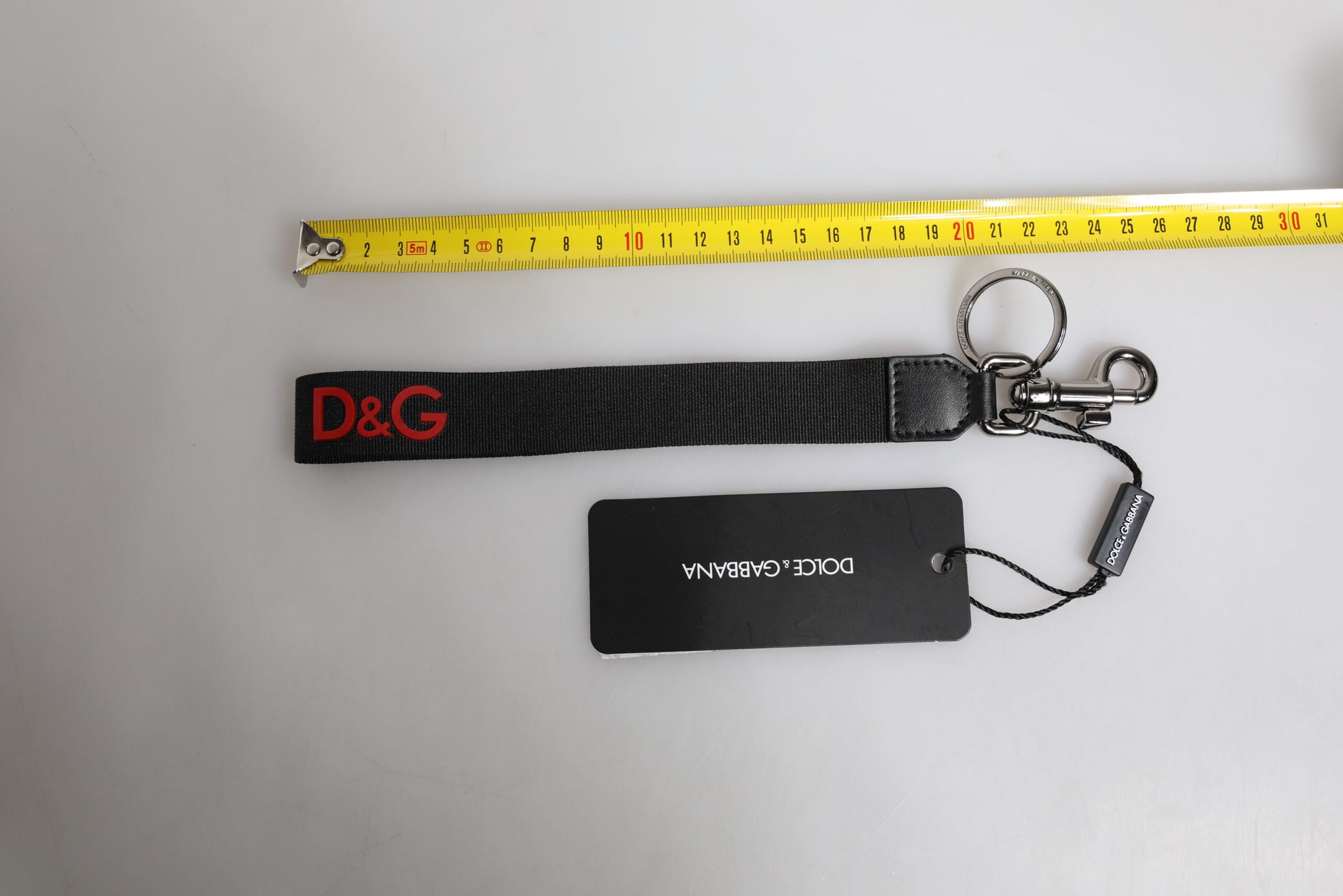 Black Logo Nylon Silver Brass Men Holder Keychain Keyring