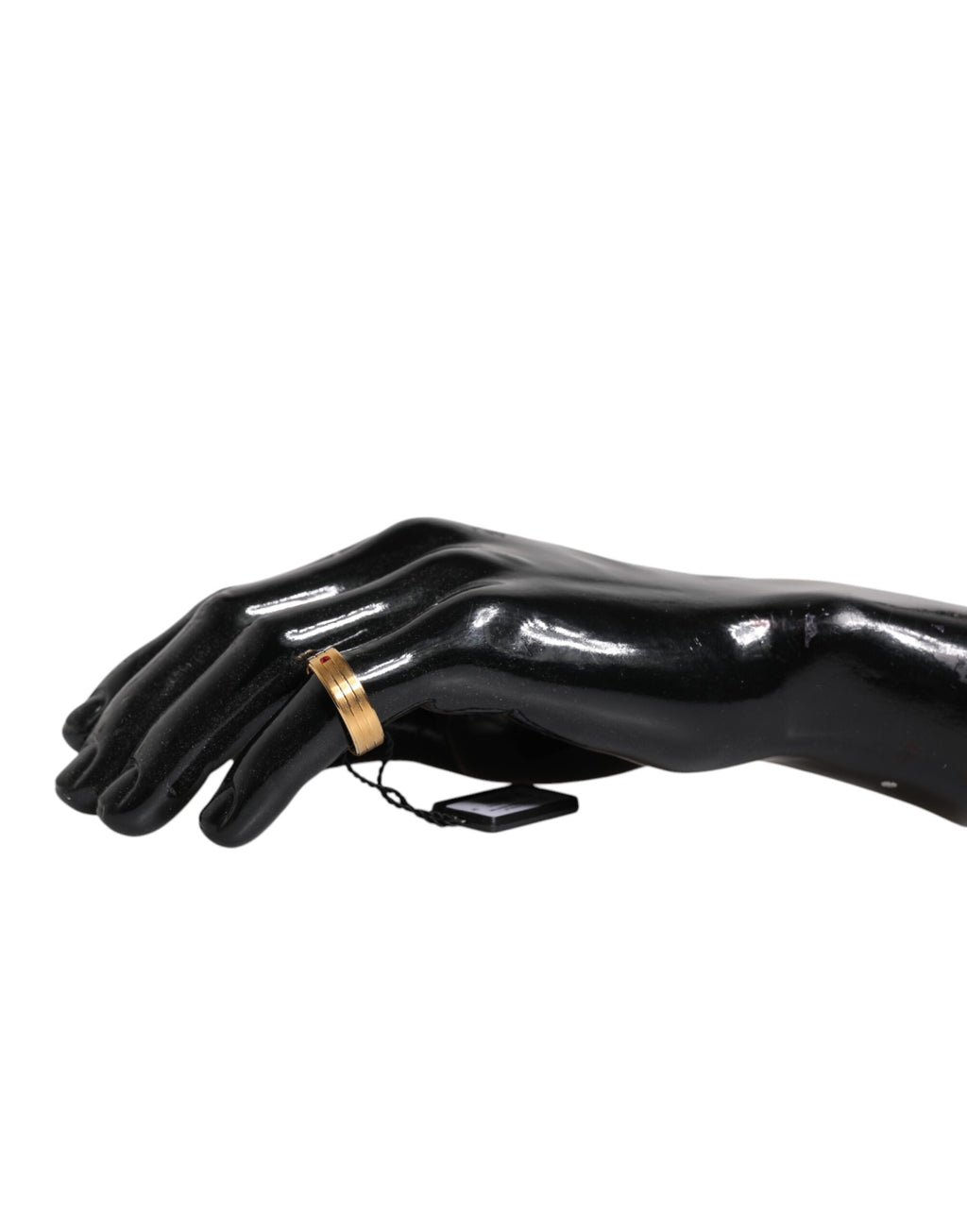 Gold Tone Brass Red Crystal DG Logo Ring