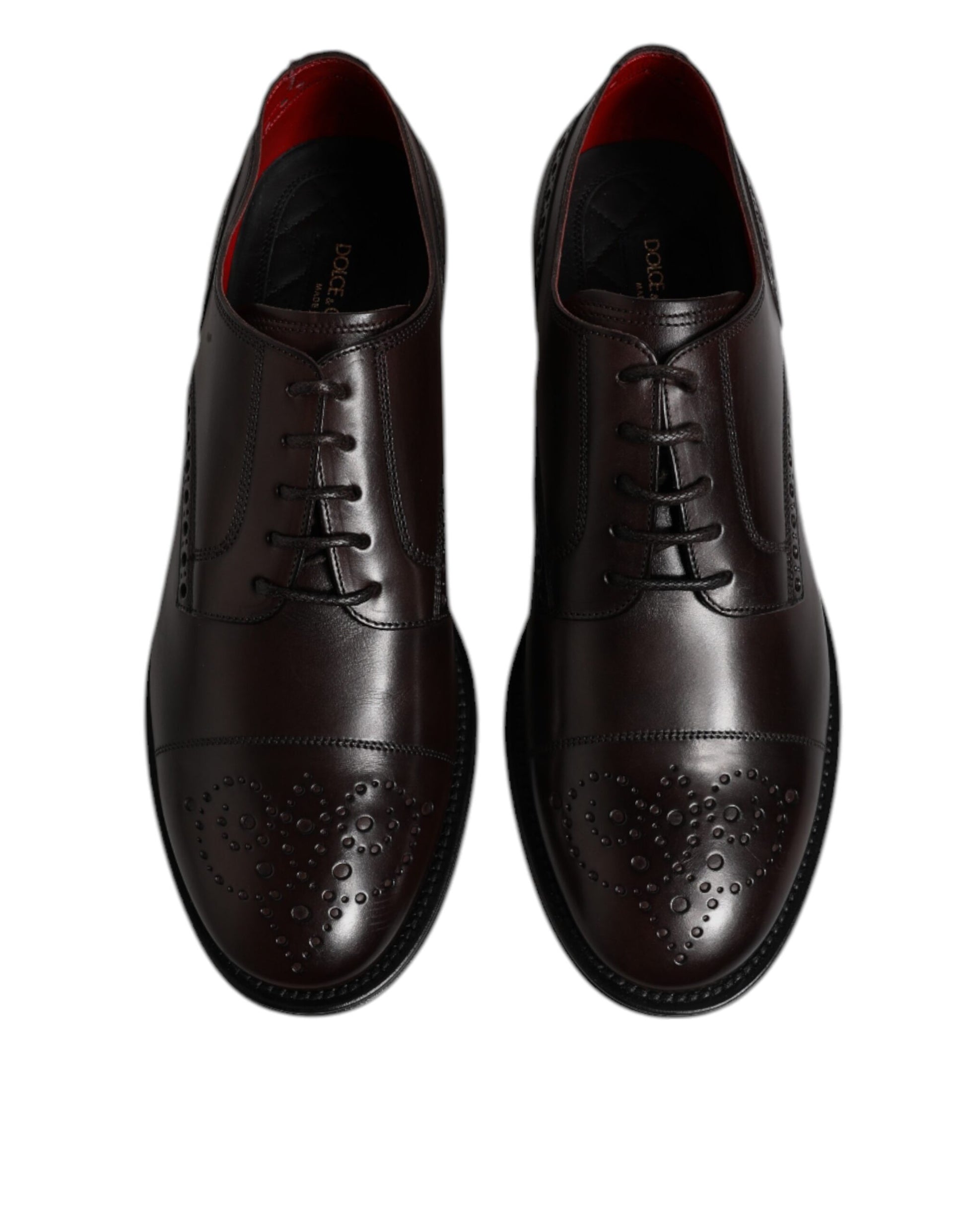 Maroon Calfskin Leather Derby Men Dress Shoes