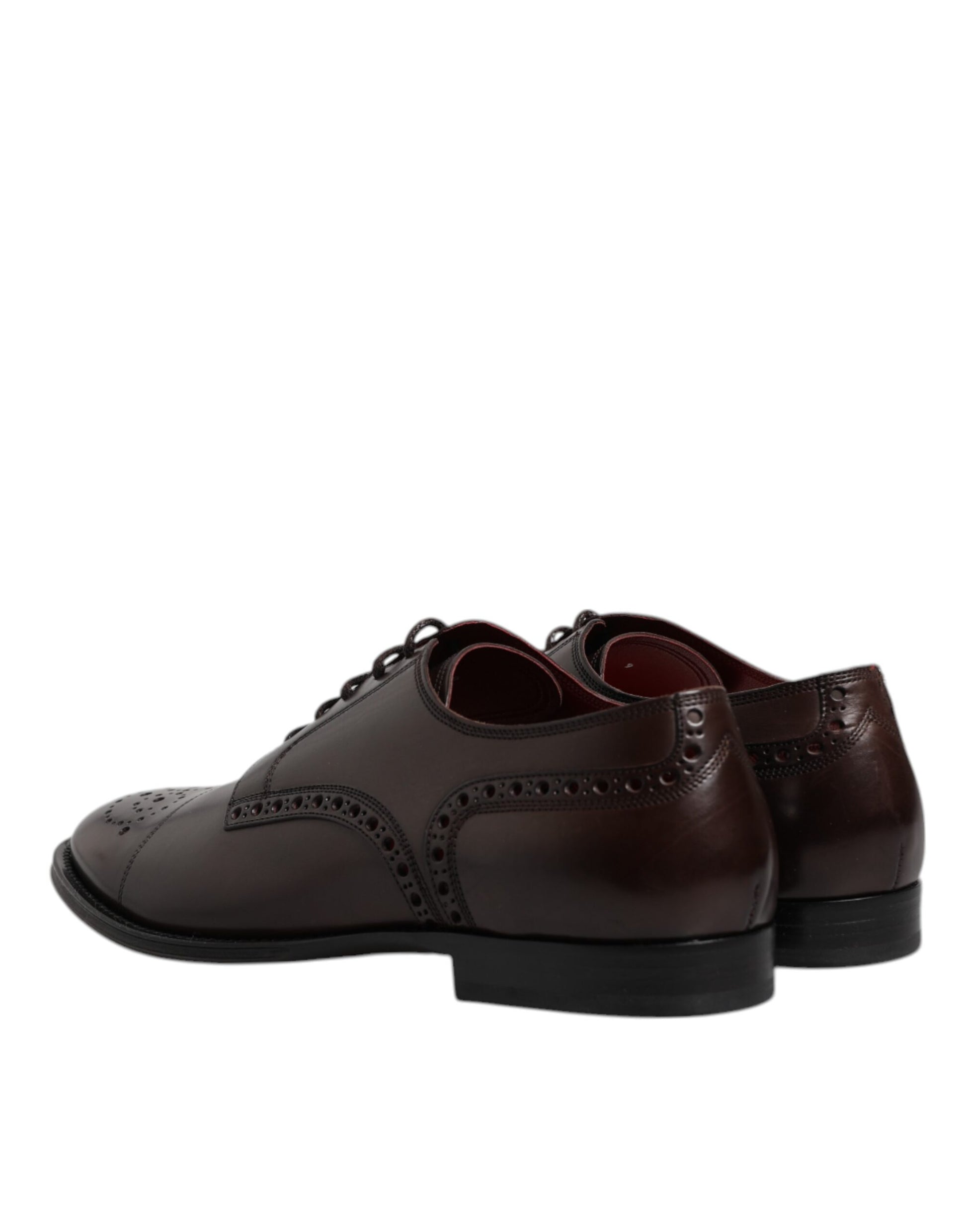 Maroon Calfskin Leather Derby Men Dress Shoes