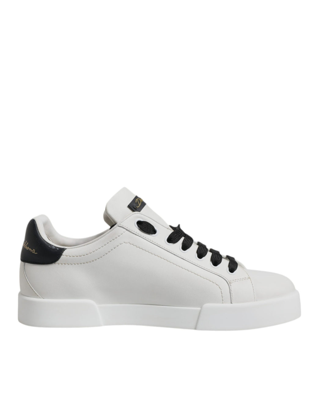 White Leather DG Logo Low Top Sneakers Shoes