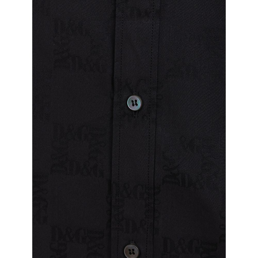 Black Cotton Dress Shirt