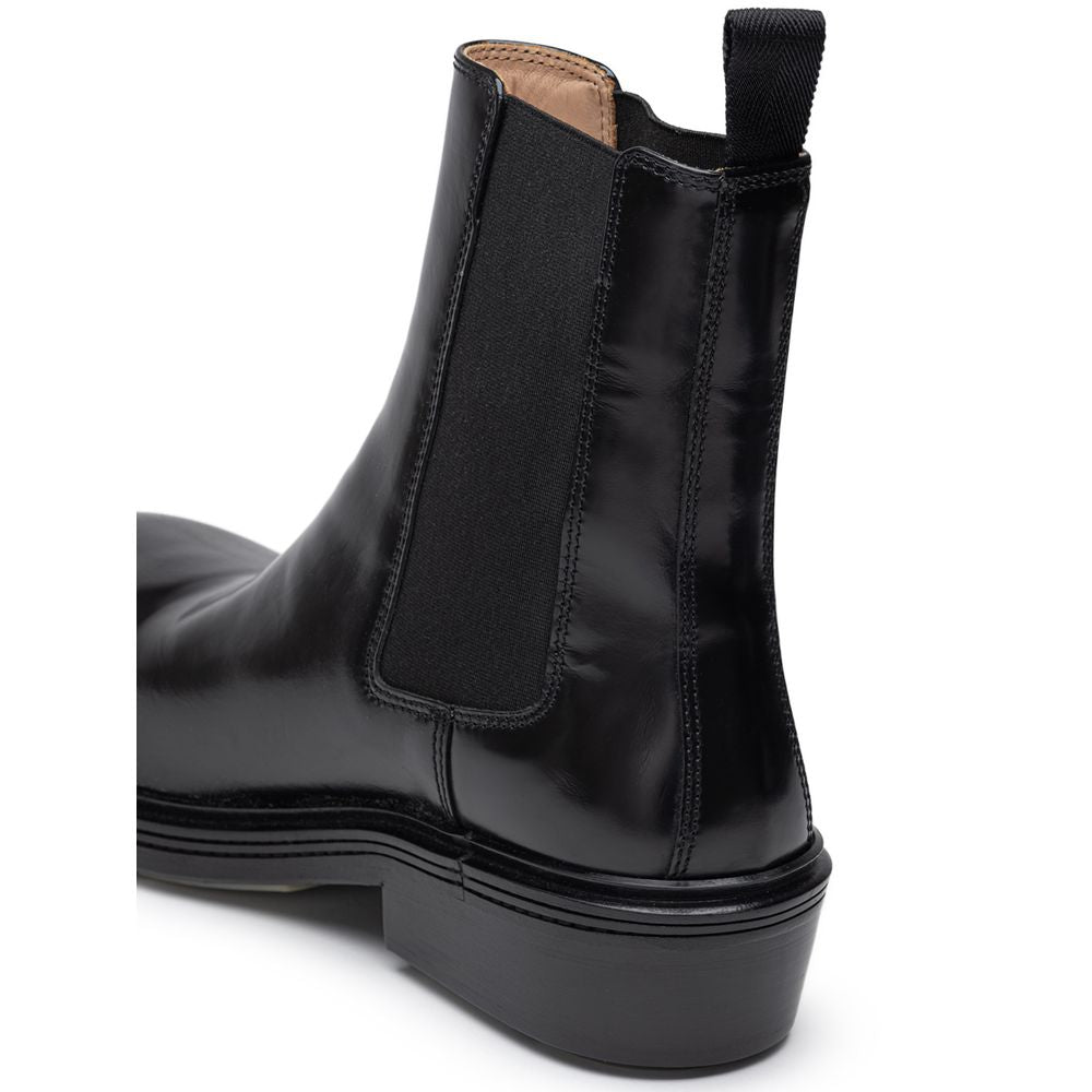 Black Leather Chelsea Boots