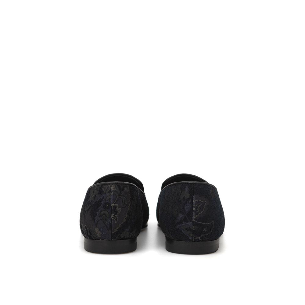 Blue Leather Slip-On Loafers