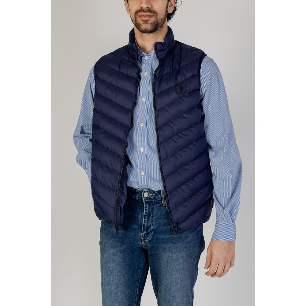 Blue Polyamide Sleveless Jacket