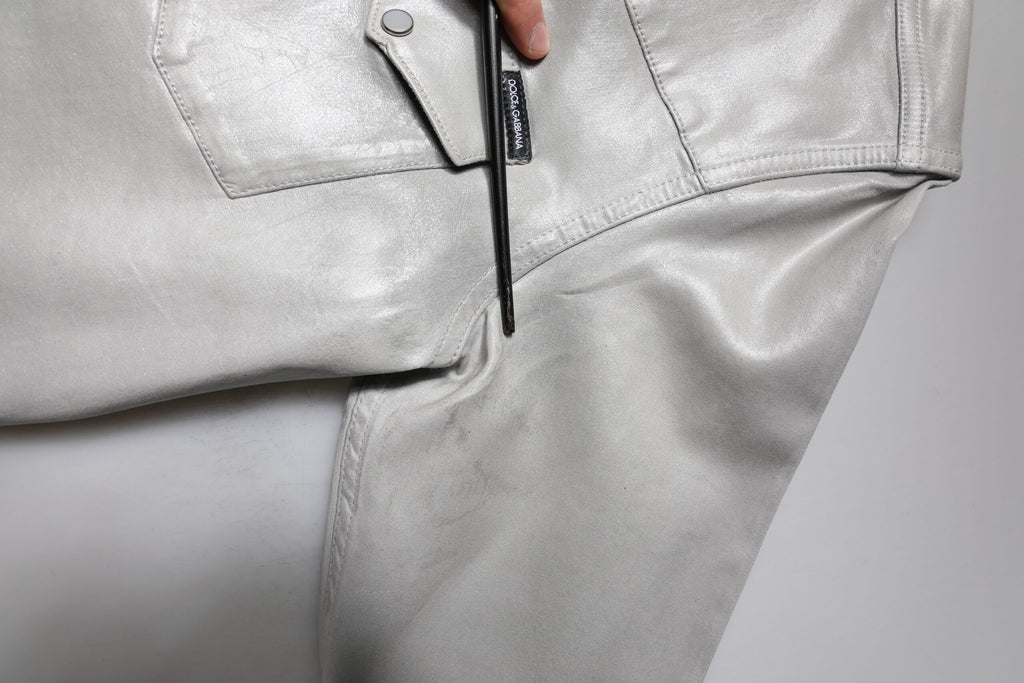 Metallic Gray Cotton Button Down Shirt