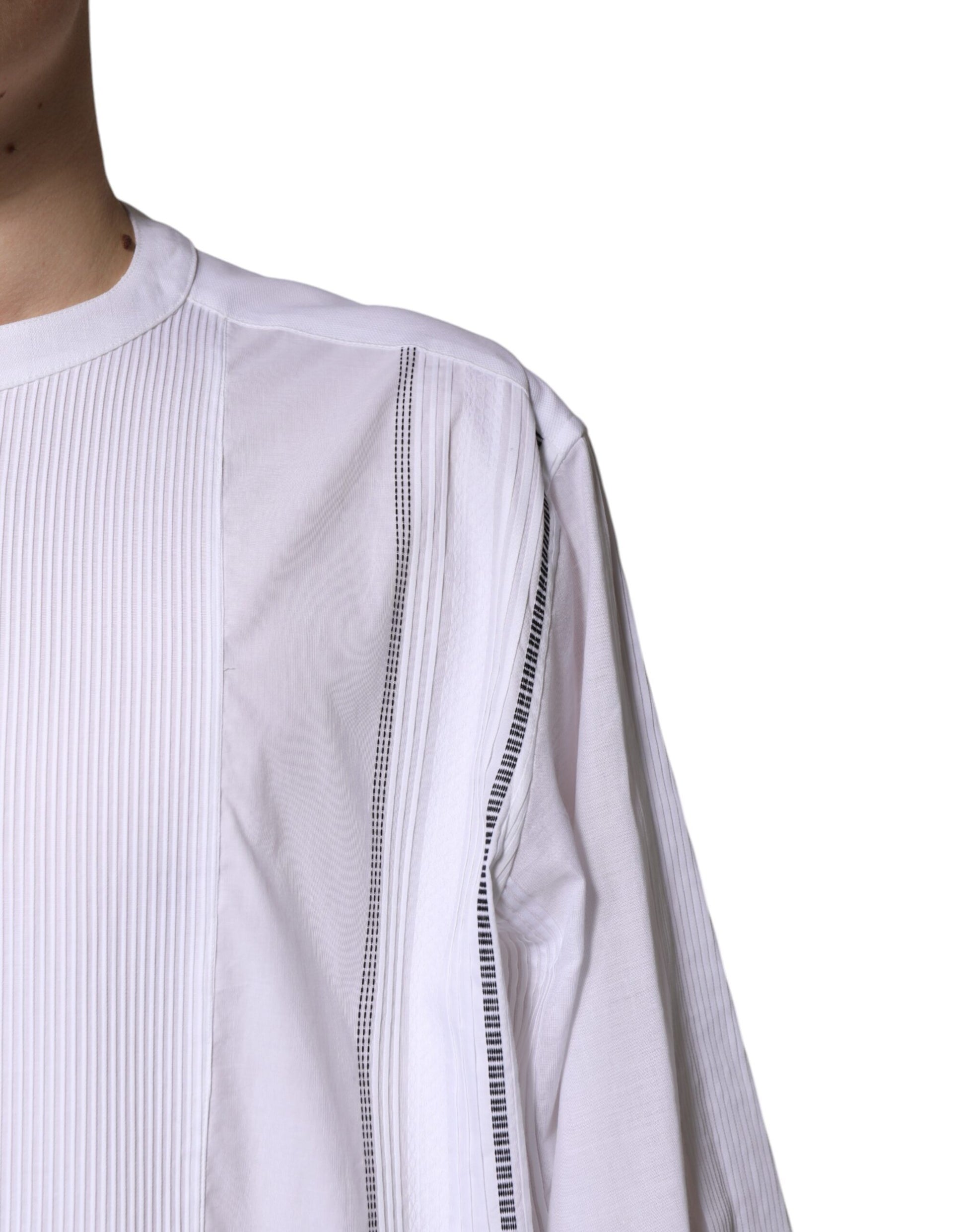 White Cotton Button Down Long Sleeves Shirt