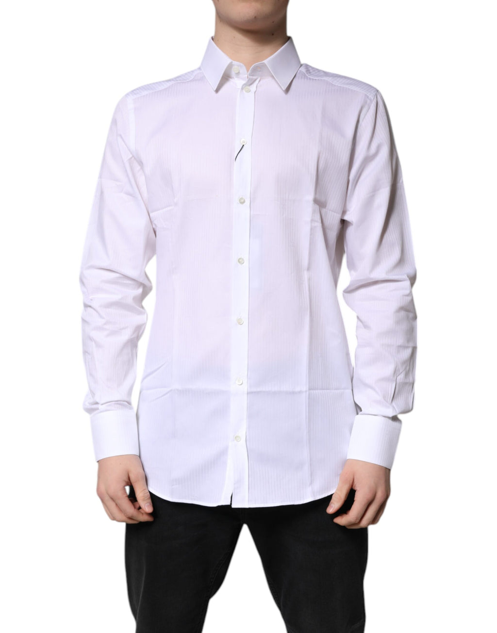 White Cotton Collared GOLD Dress Formal Shirt