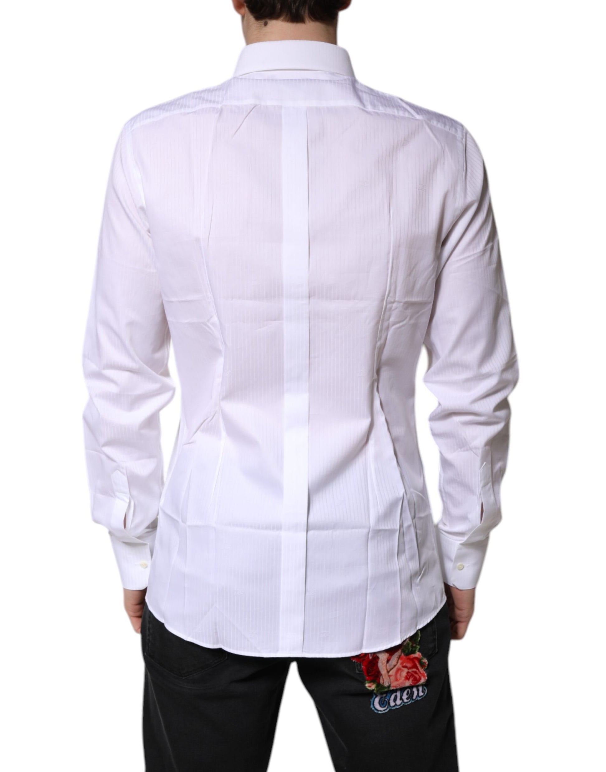 White Cotton Collared GOLD Dress Formal Shirt