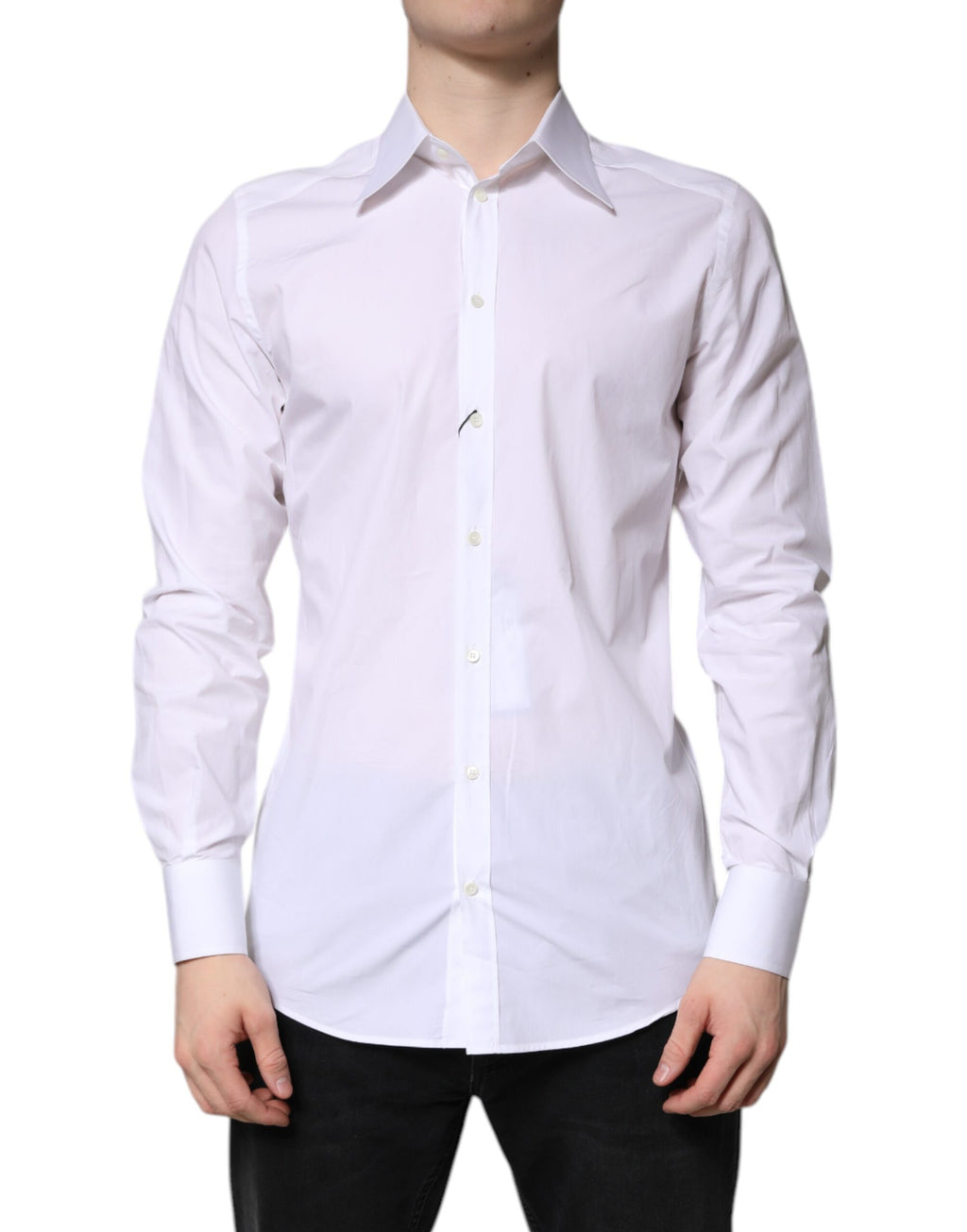 White Cotton GOLD Dress Formal Shirt
