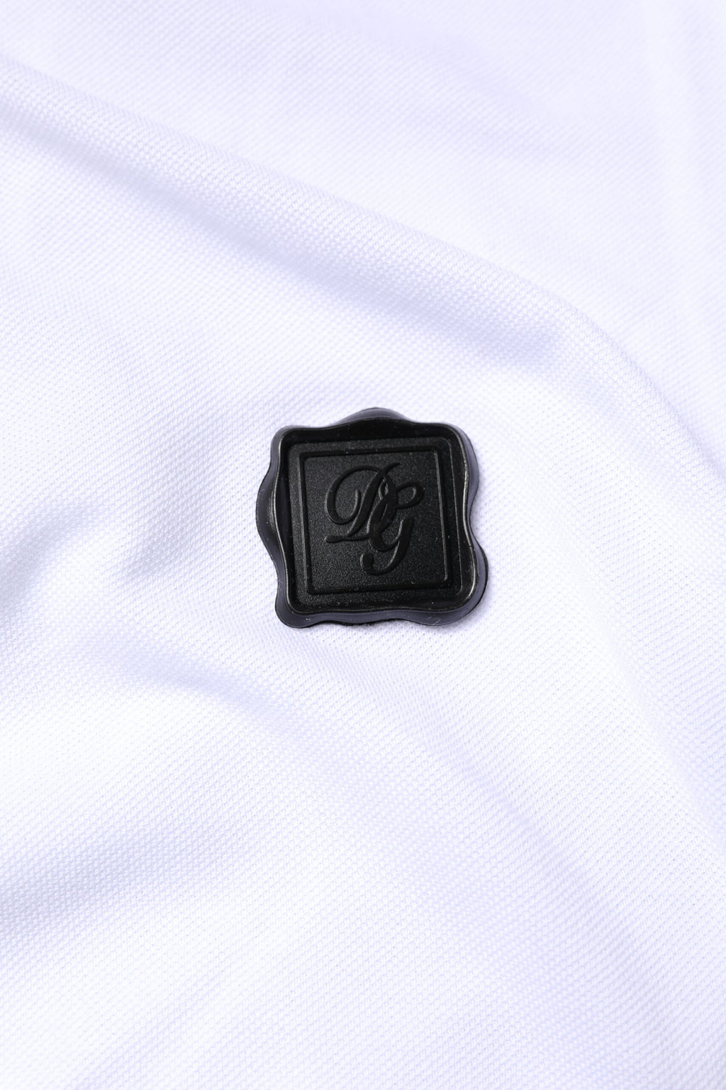 White Cotton Logo Collared Polo T-shirt