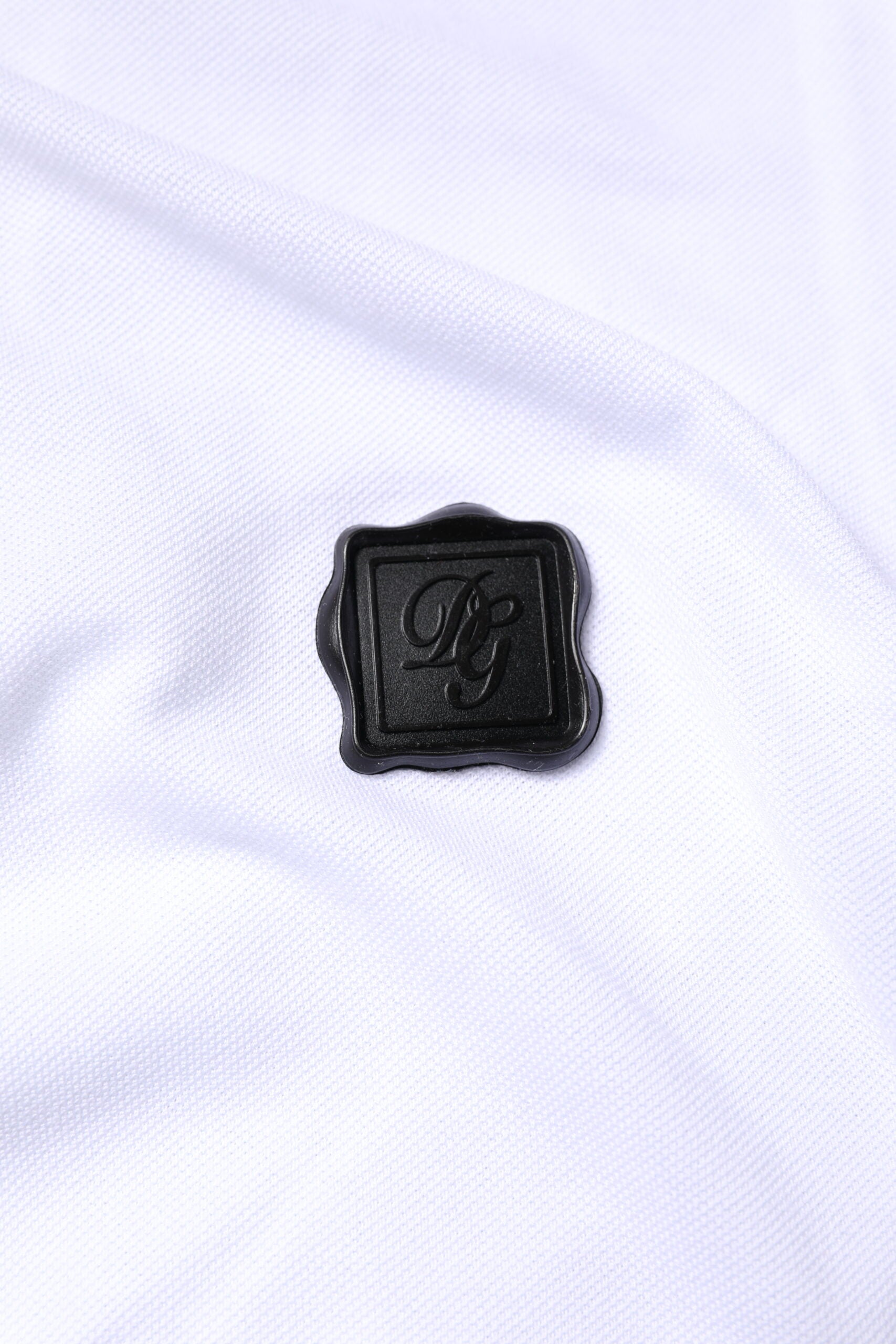 White Cotton Logo Collared Polo T-shirt