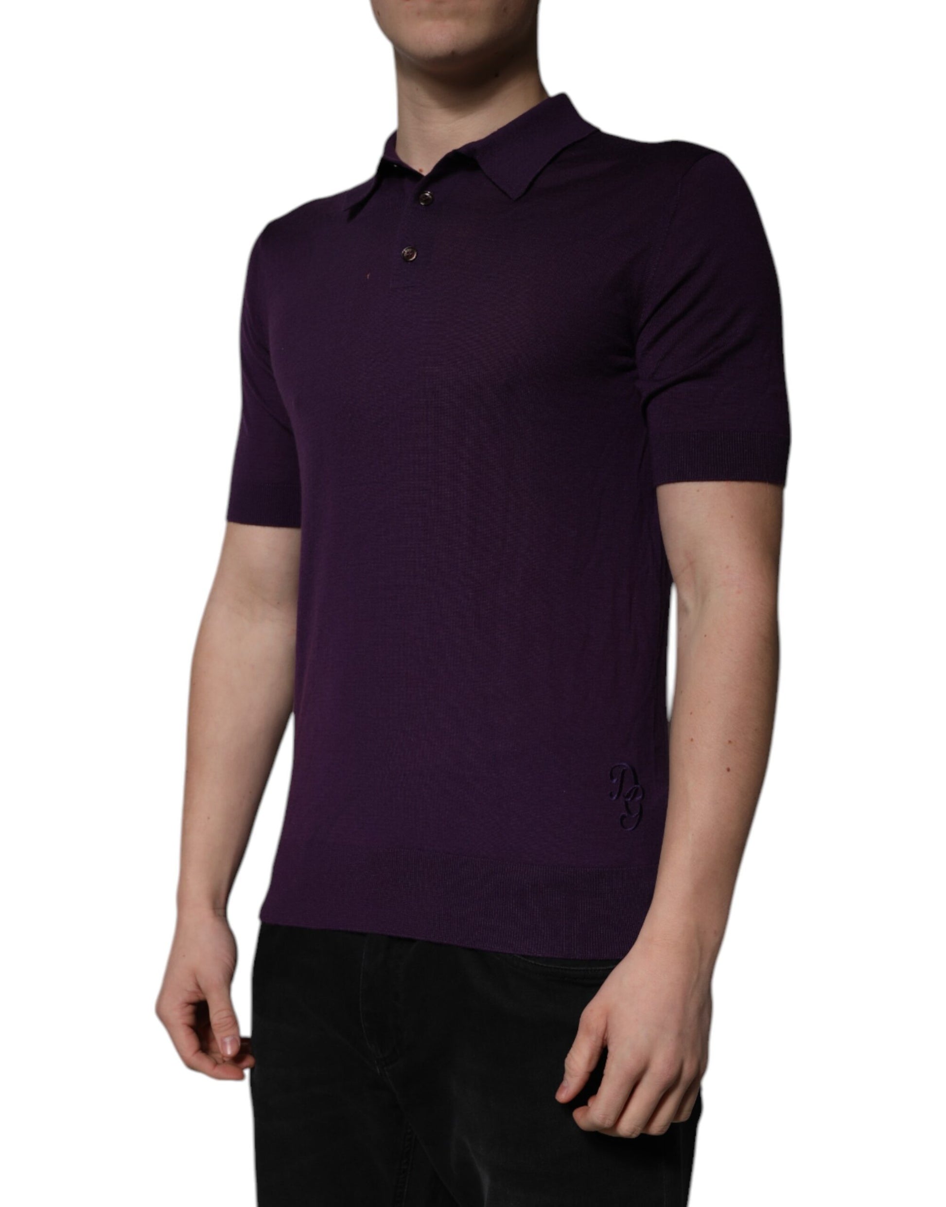 Violet Cashmere Collared Polo T-shirt