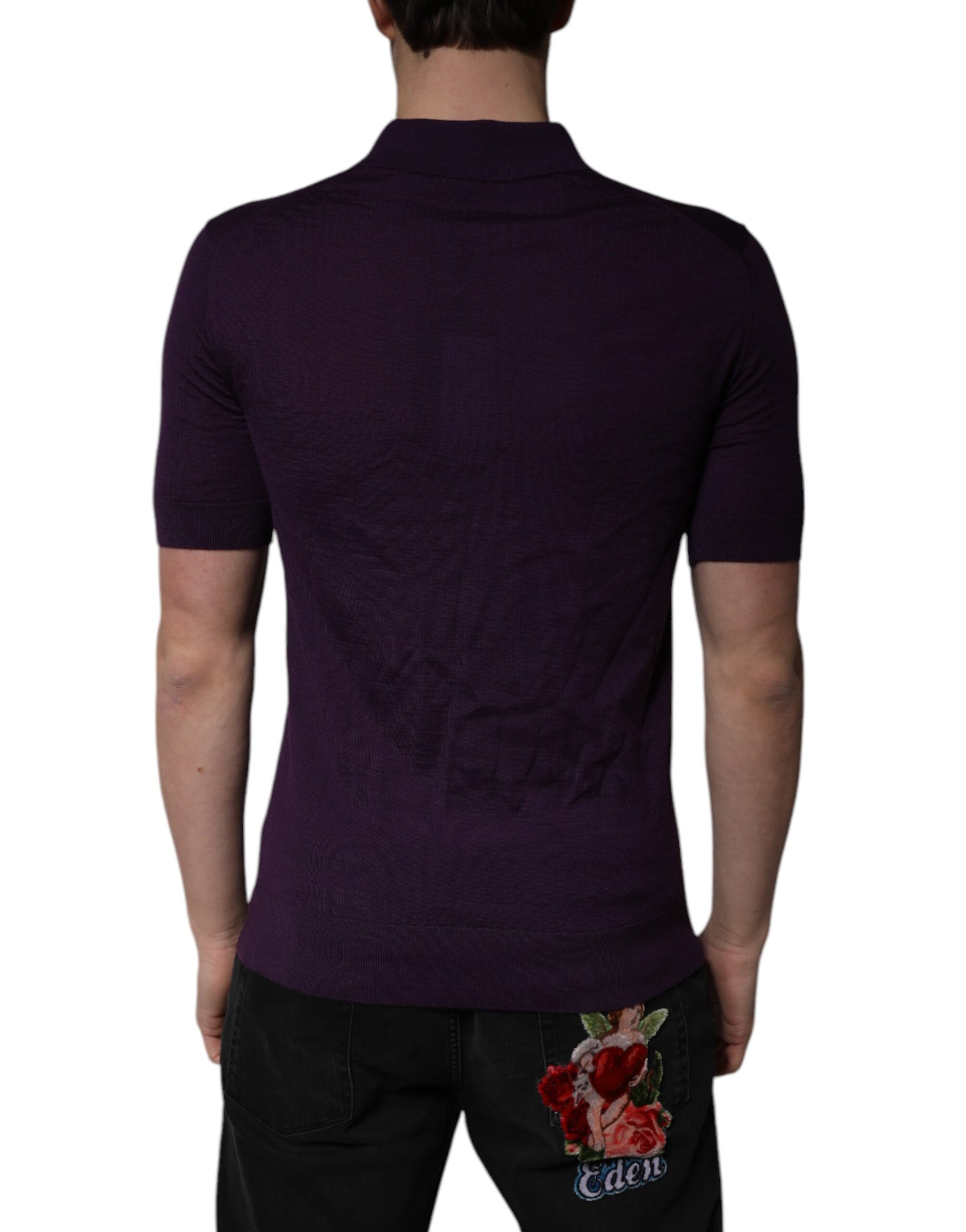 Violet Cashmere Collared Polo T-shirt