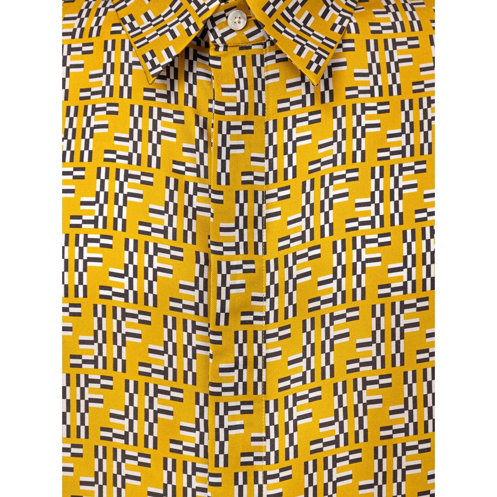 Yellow Silk Shortsleeve Shirt