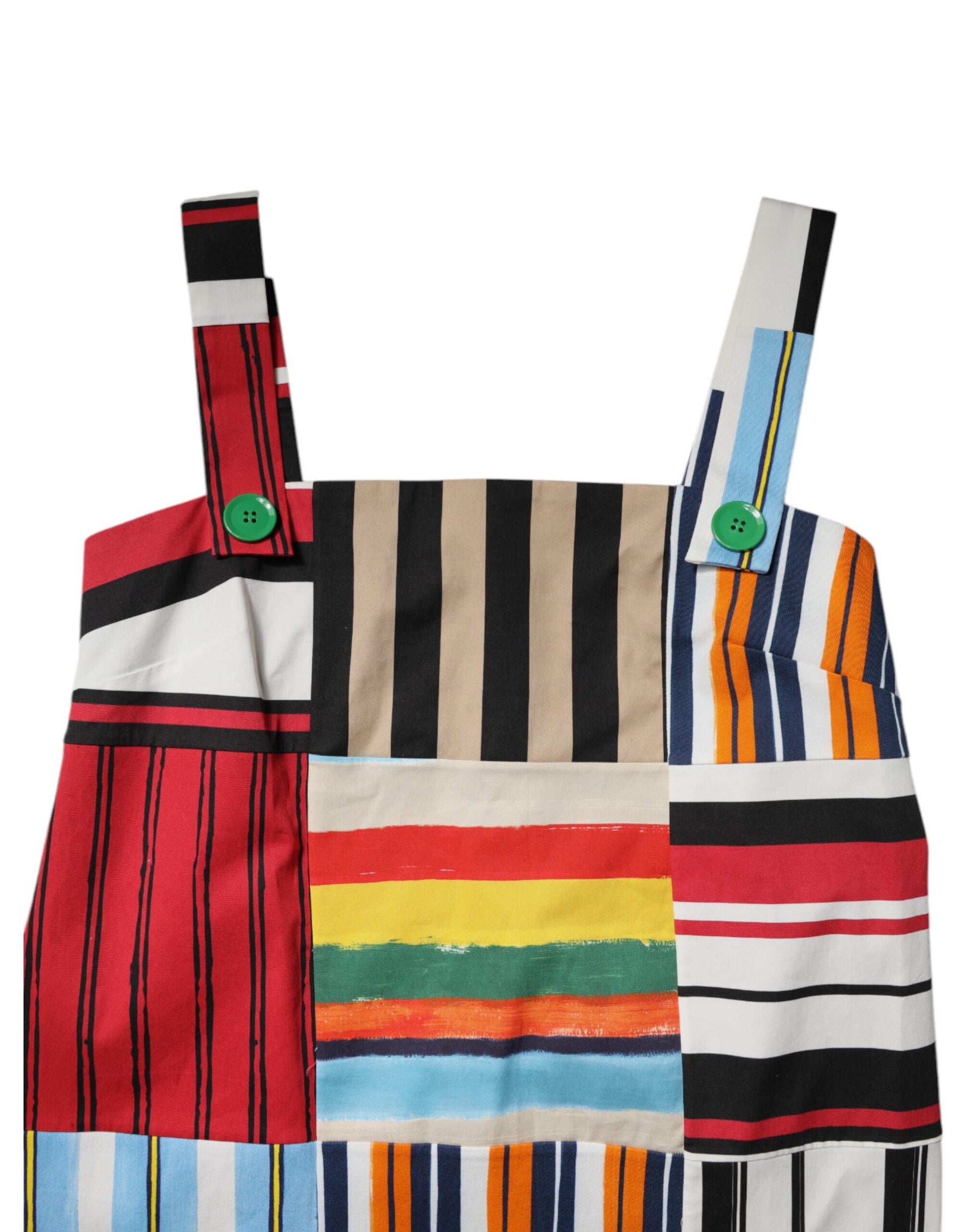 Multicolor Cotton Stripe Sleeveless Dress