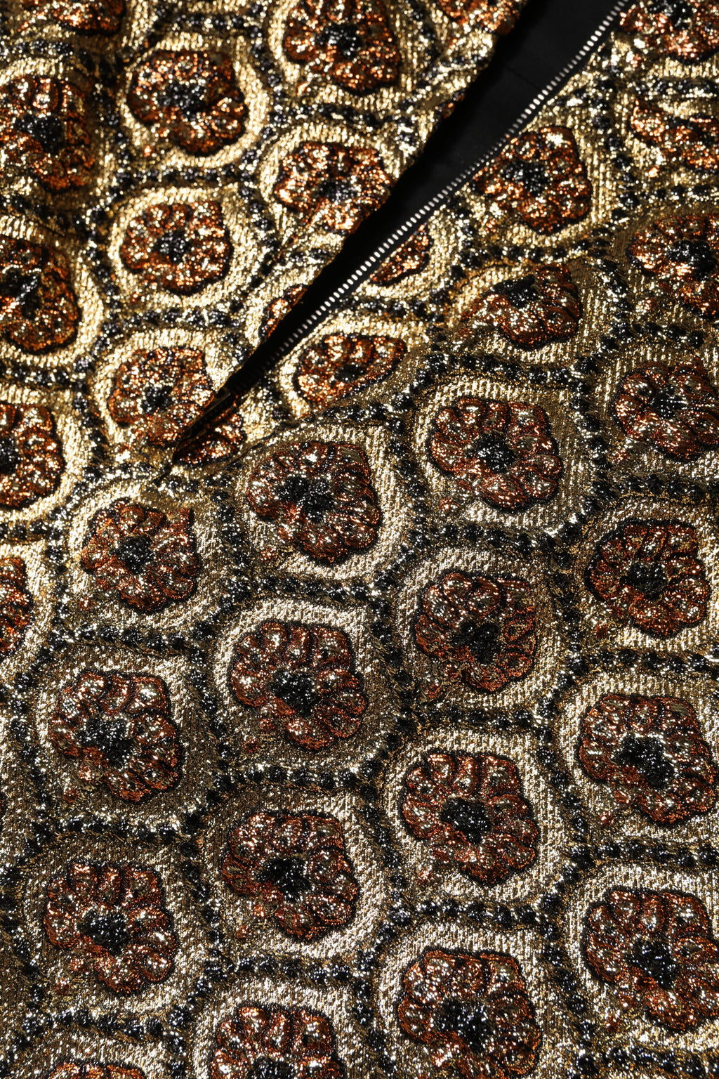 Brown Polyester Brocade A-line Mini Skirt