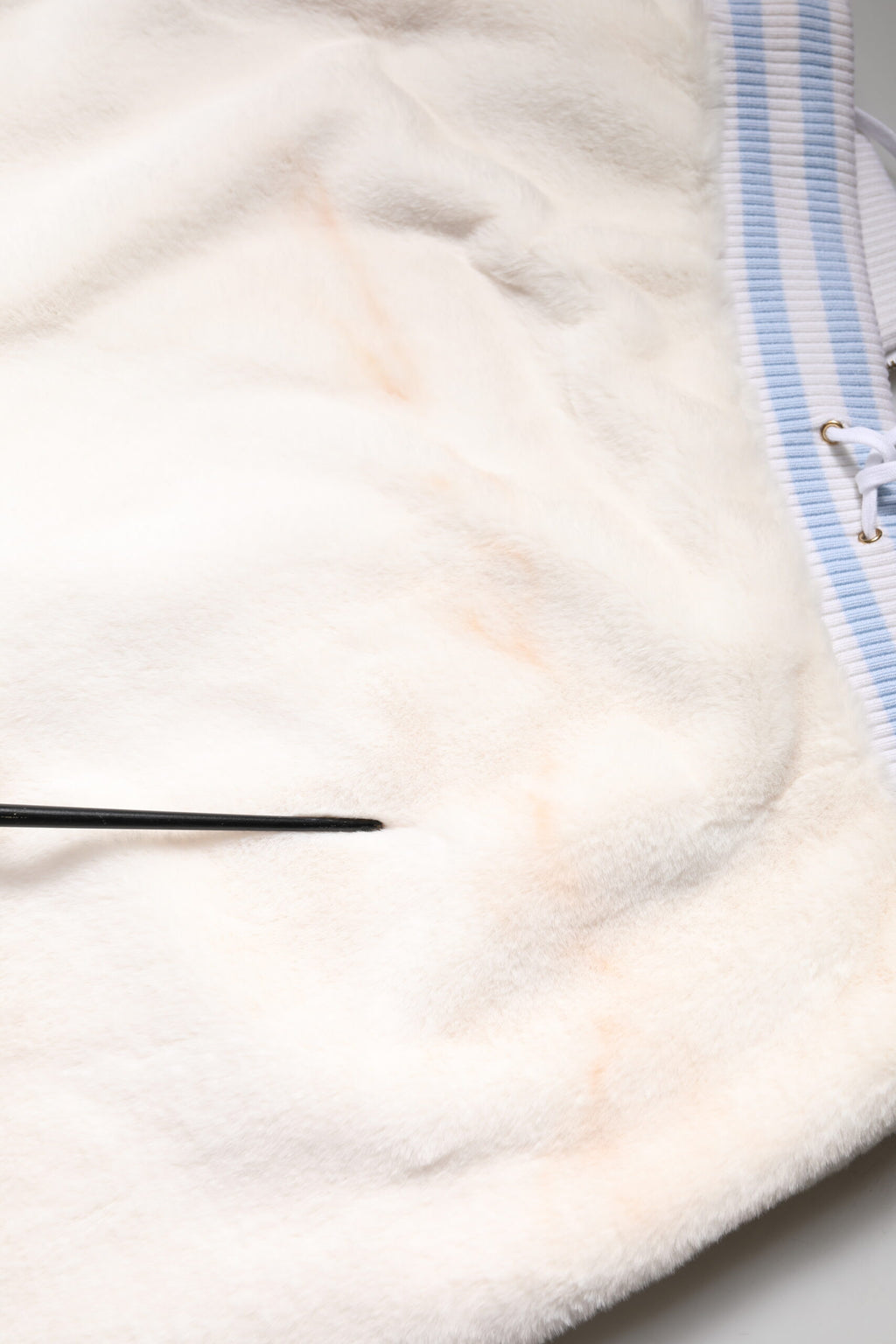 Off White Faux Fur High Waisted Mini Skirt